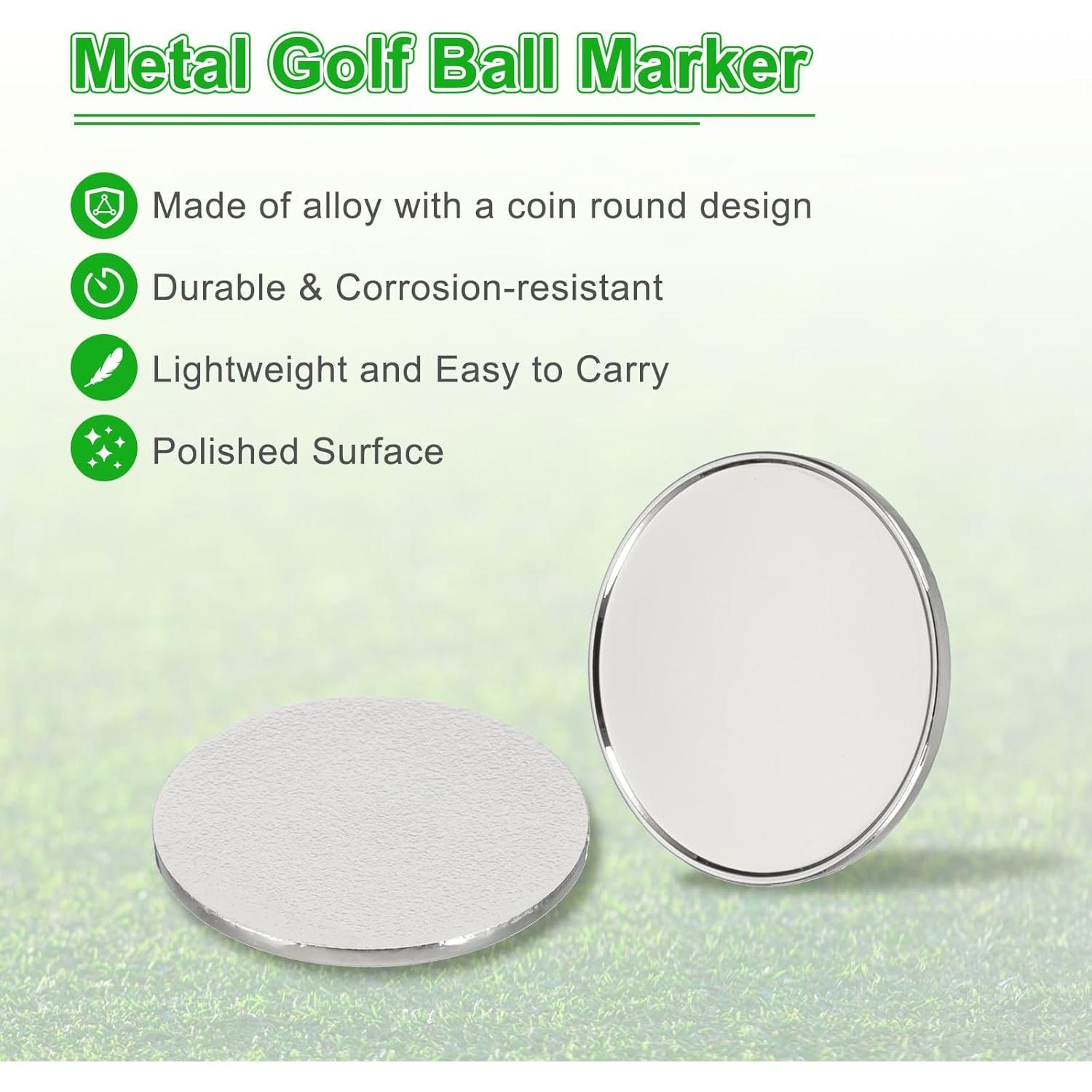 Marcadores de Pelota de Golf PATIKIL 12 Unidades 25 mm Plata