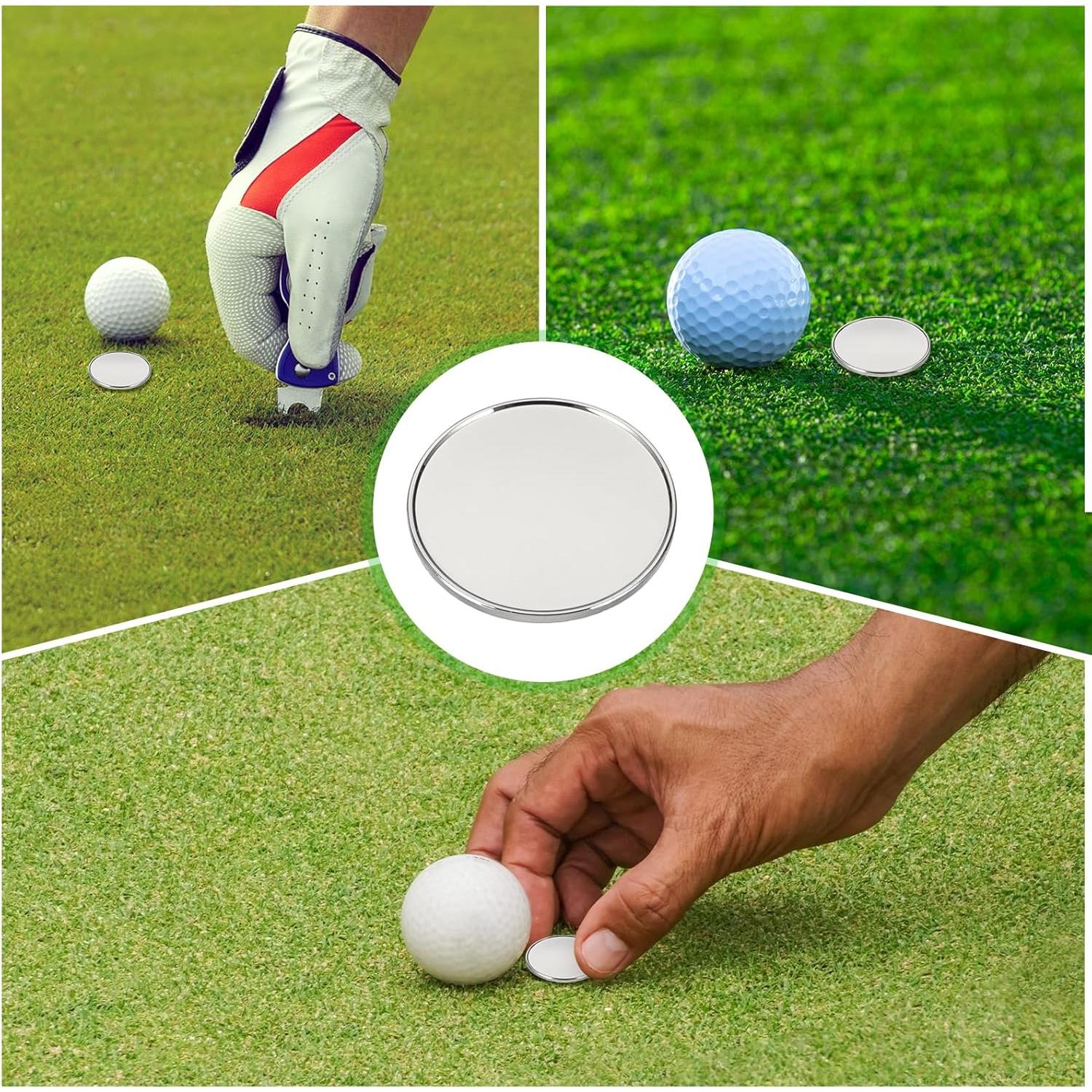 Marcadores de Pelota de Golf PATIKIL 12 Unidades 25 mm Plata