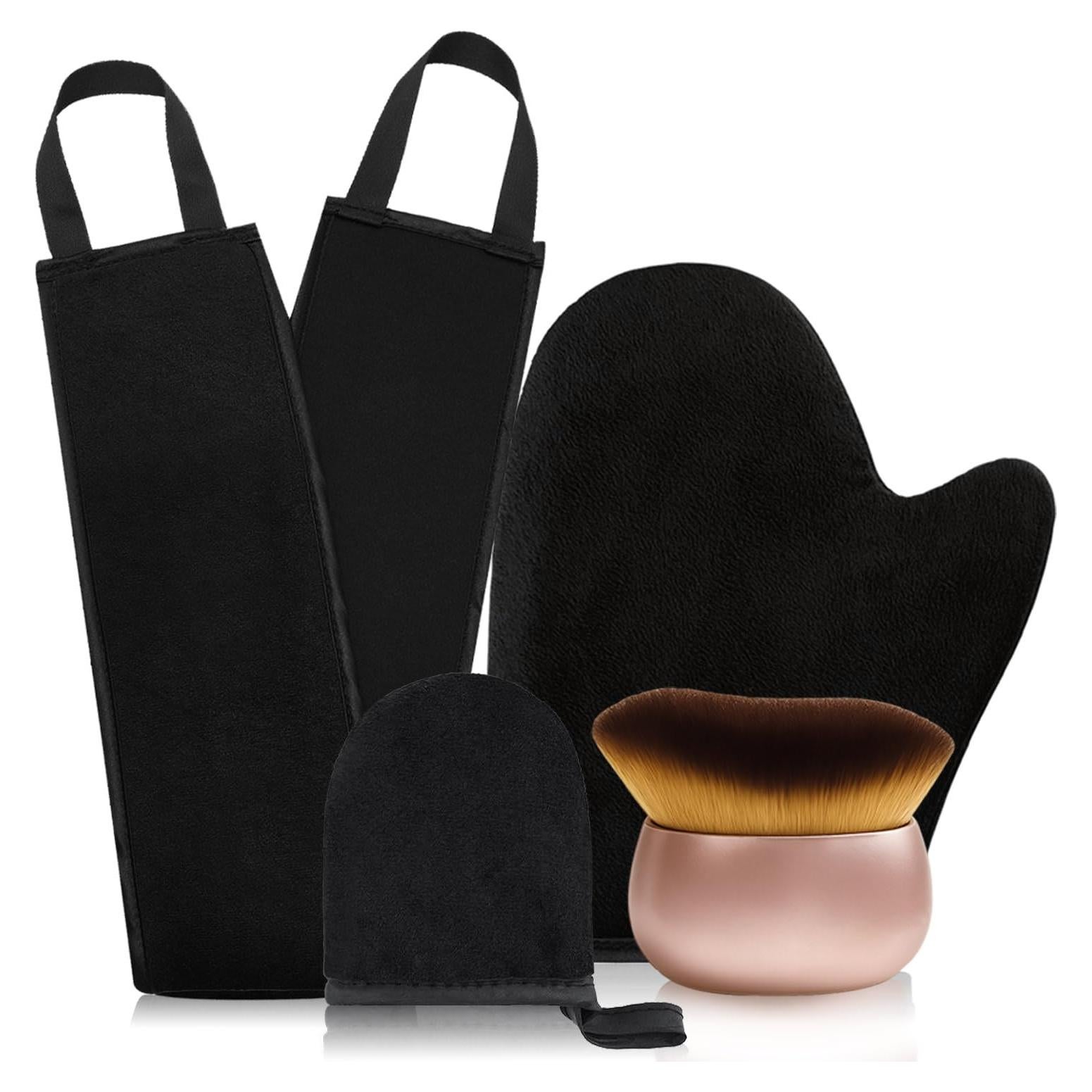 Kit de Autobronceado PasaRose - 4 Piezas con Manoplas y Brocha