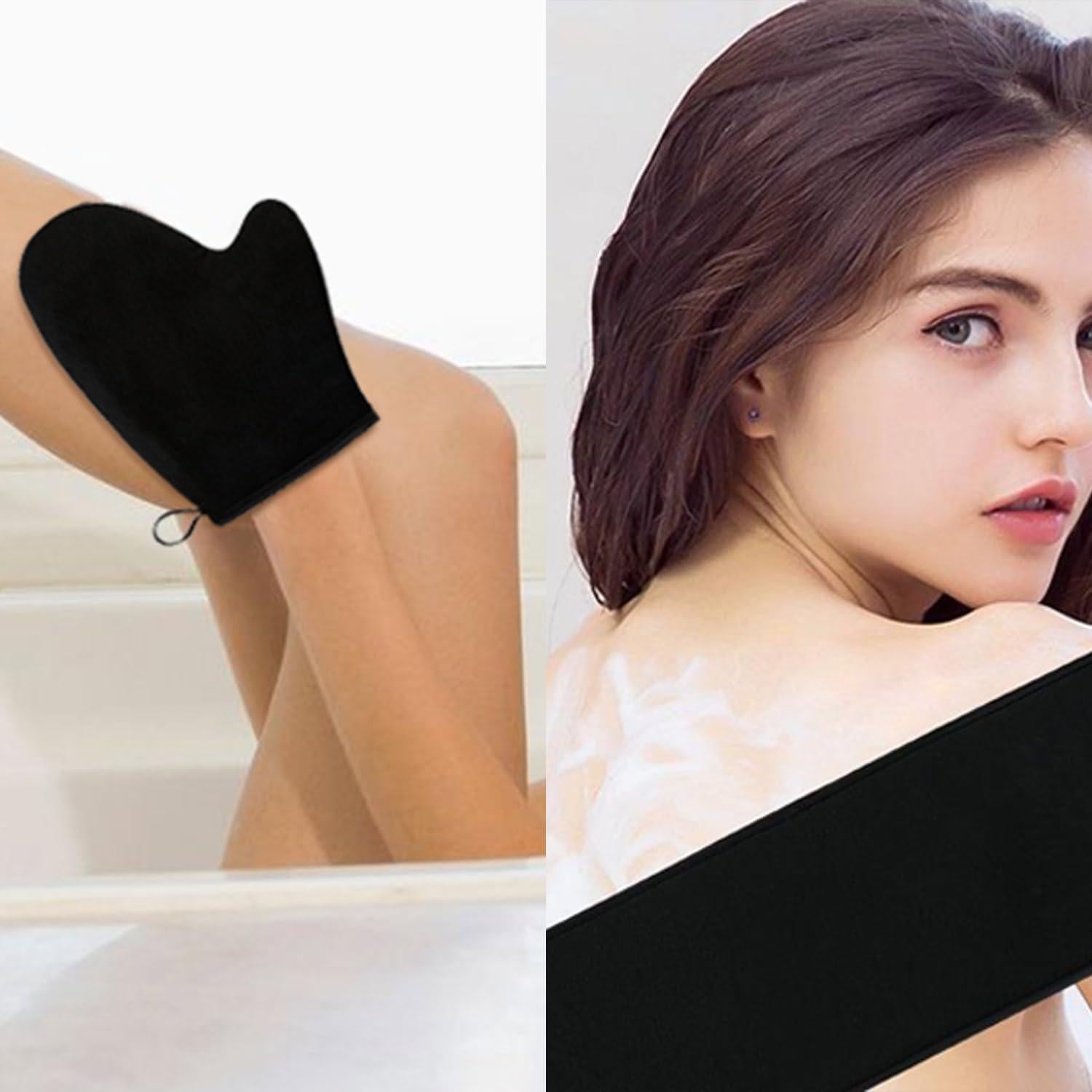 Kit de Autobronceado PasaRose - 4 Piezas con Manoplas y Brocha