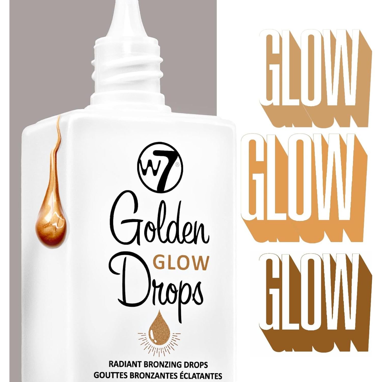 W7 Gotas de Brillo Dorado y Brocha - Set 2 Piezas 108g