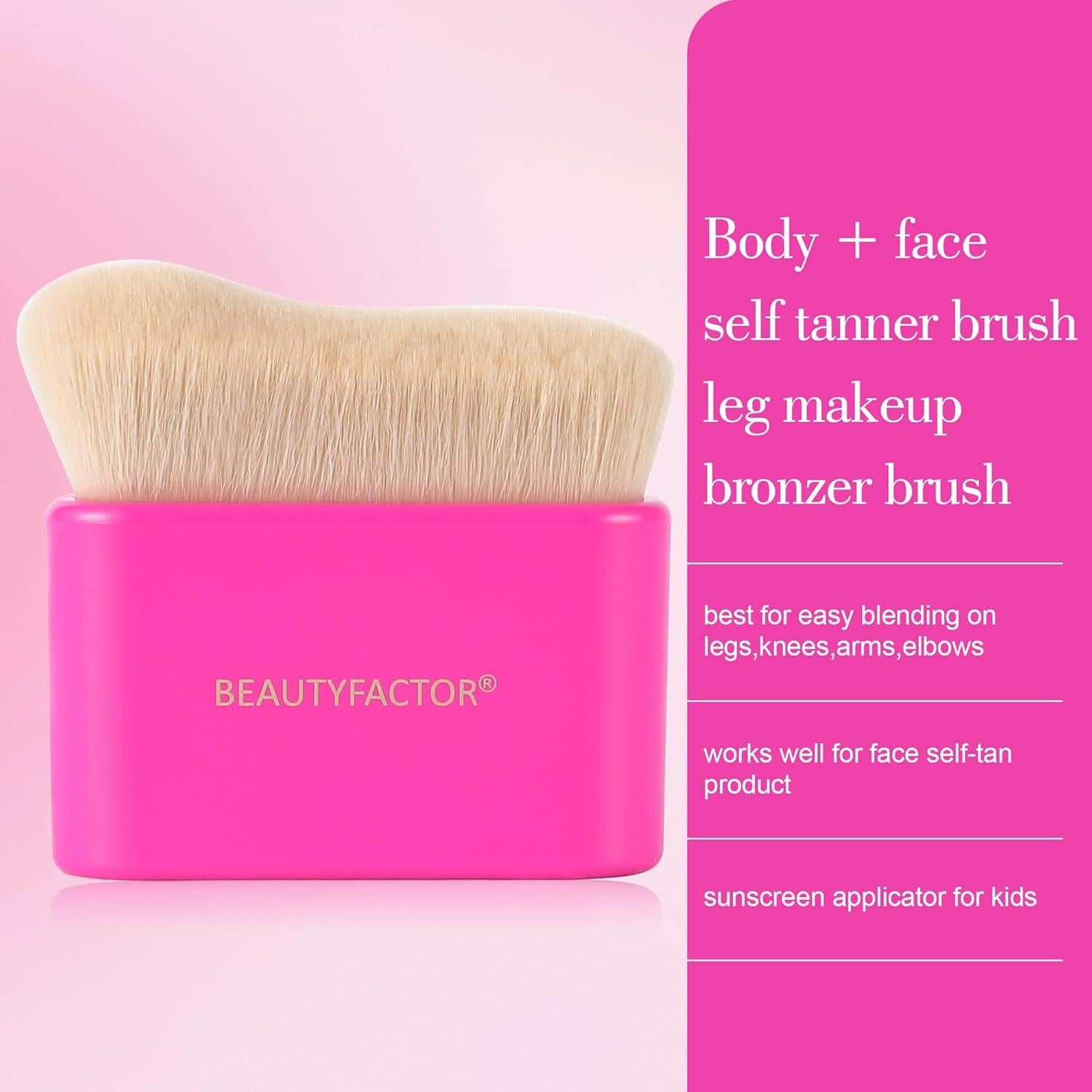 Brocha Autobronceadora Rosa BEAUTYFACTOR - Uso Facial y Corporal