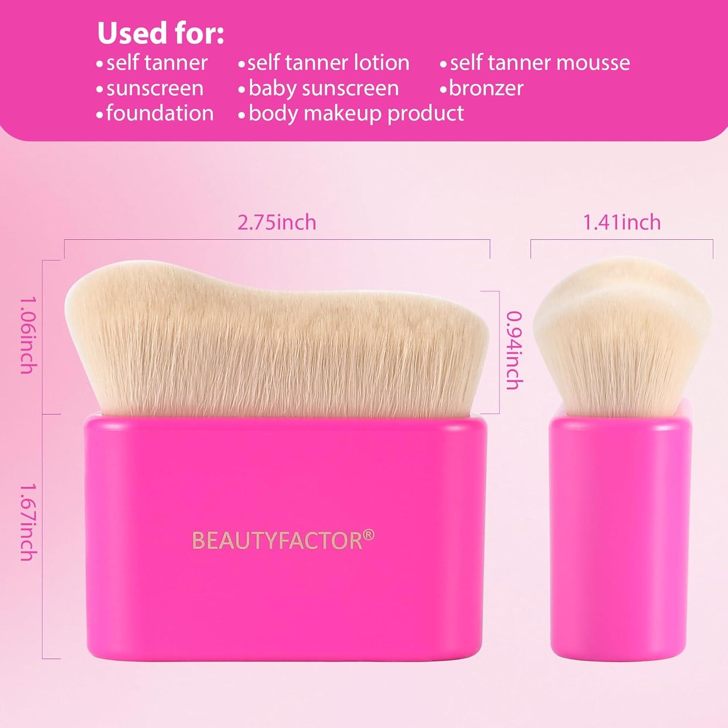 Brocha Autobronceadora Rosa BEAUTYFACTOR - Uso Facial y Corporal