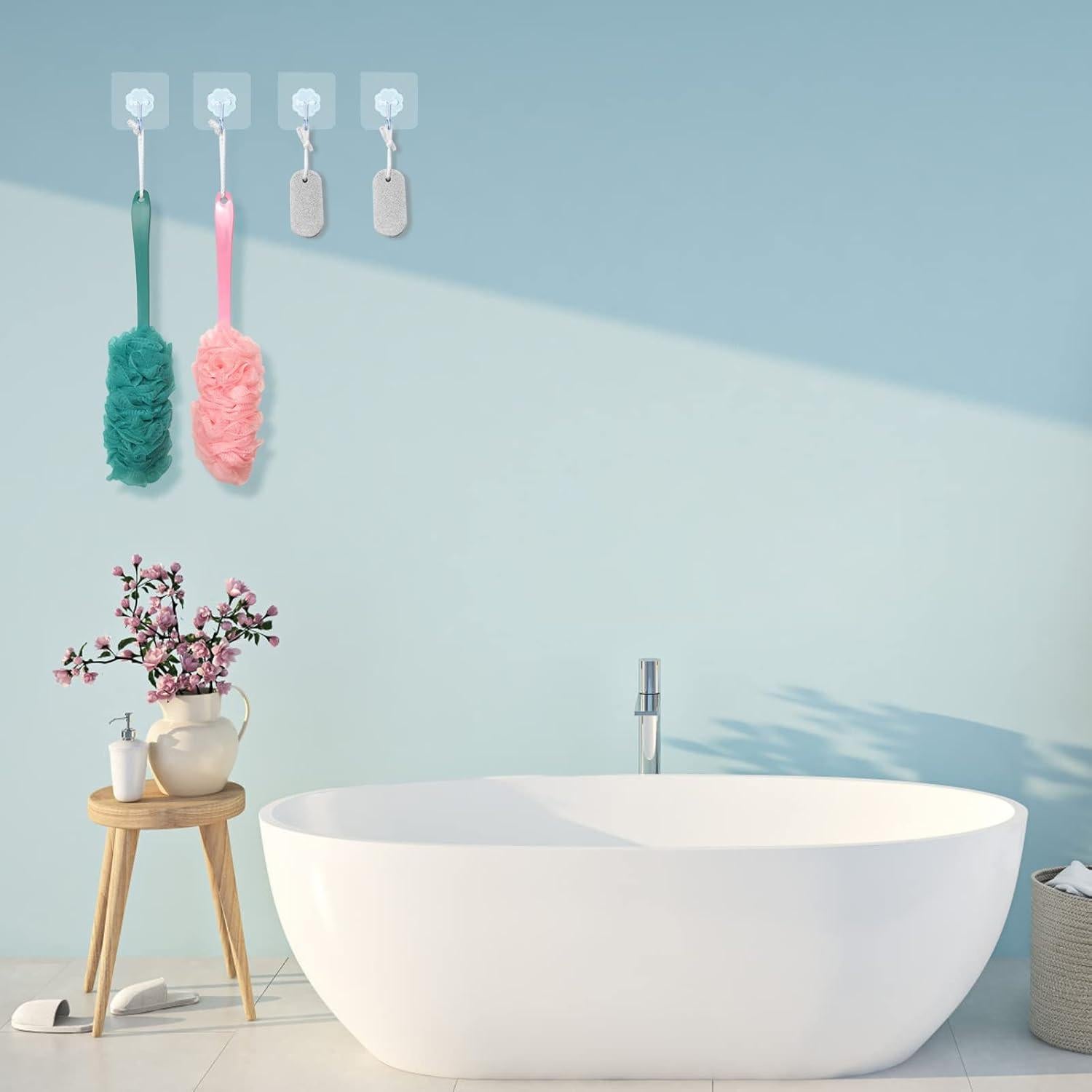 Cepillo de Espalda WOBEVB 43 cm con Esponja Exfoliante