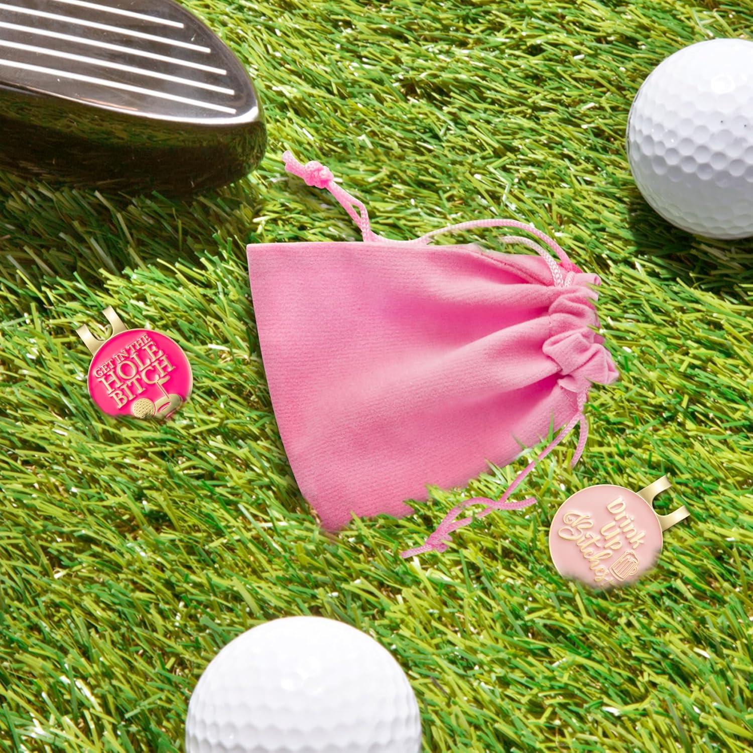 Marcadores de Pelotas de Golf CNhoqc - 2 Piezas Rosadas con Clips