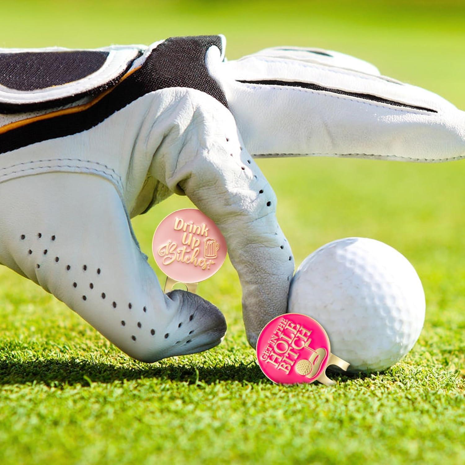 Marcadores de Pelotas de Golf CNhoqc - 2 Piezas Rosadas con Clips