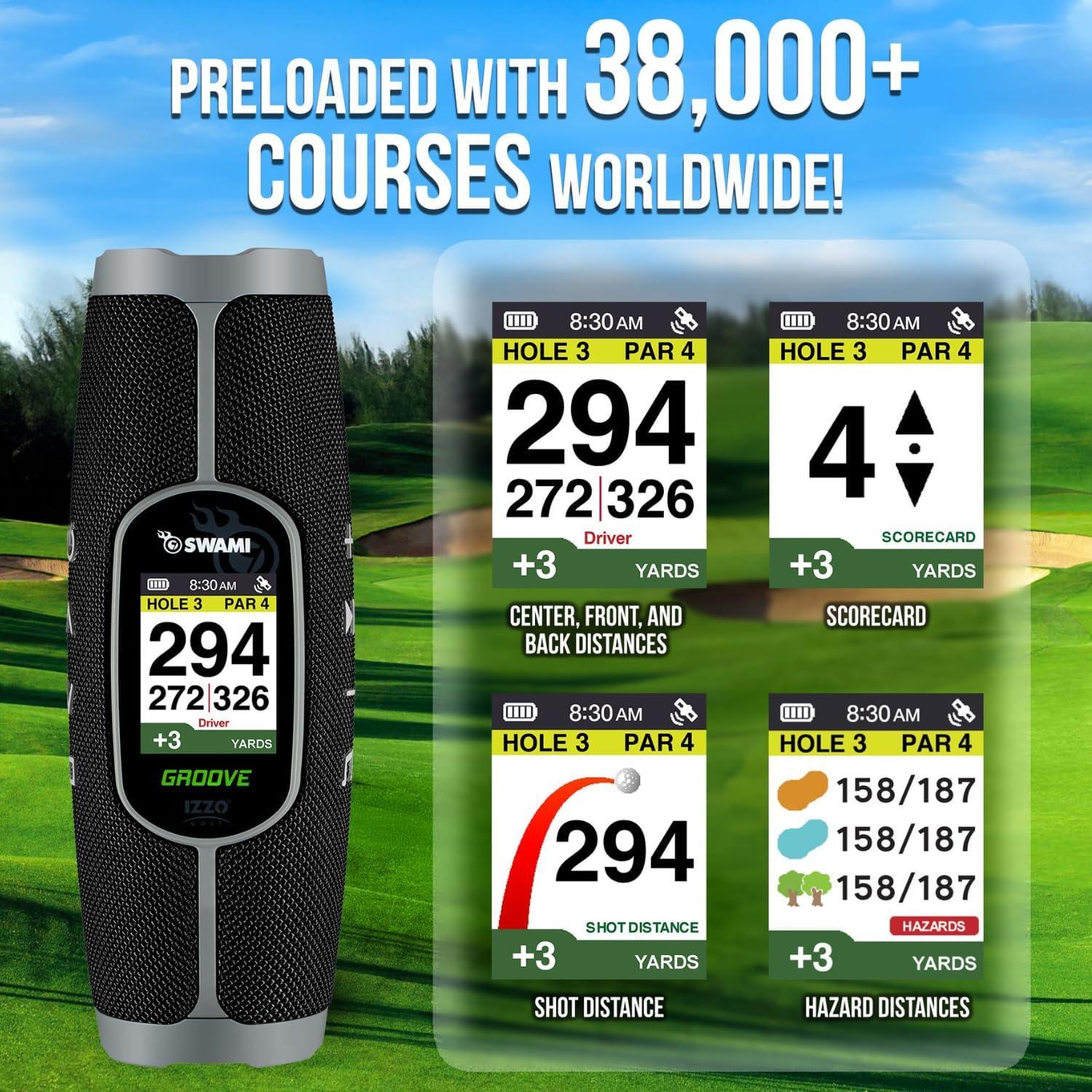 Altavoz GPS de Golf Izzo Swami Groove 2-en-1, 0.23 kg