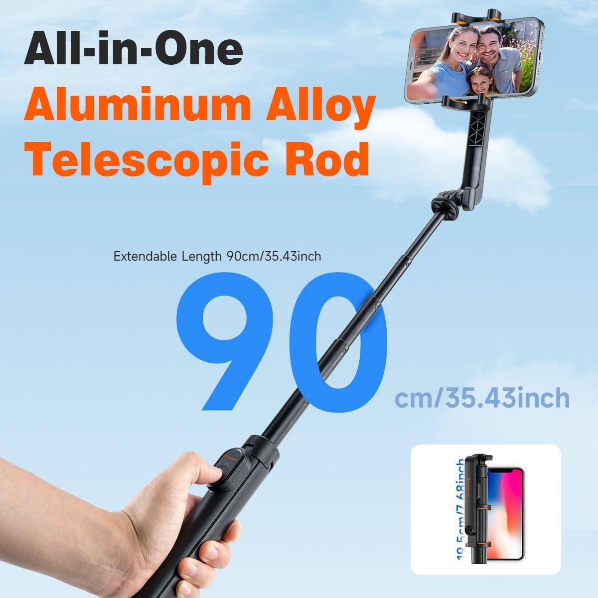 Trípode de Selfie MOSENMO MM-K900 Ligero 150g Extensible 90cm