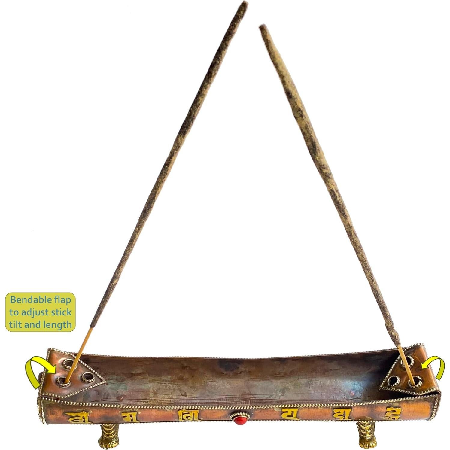 Soporte de Incienso Aroma Valley 100% Cobre y Latón para 6 Varillas y 6 Conos