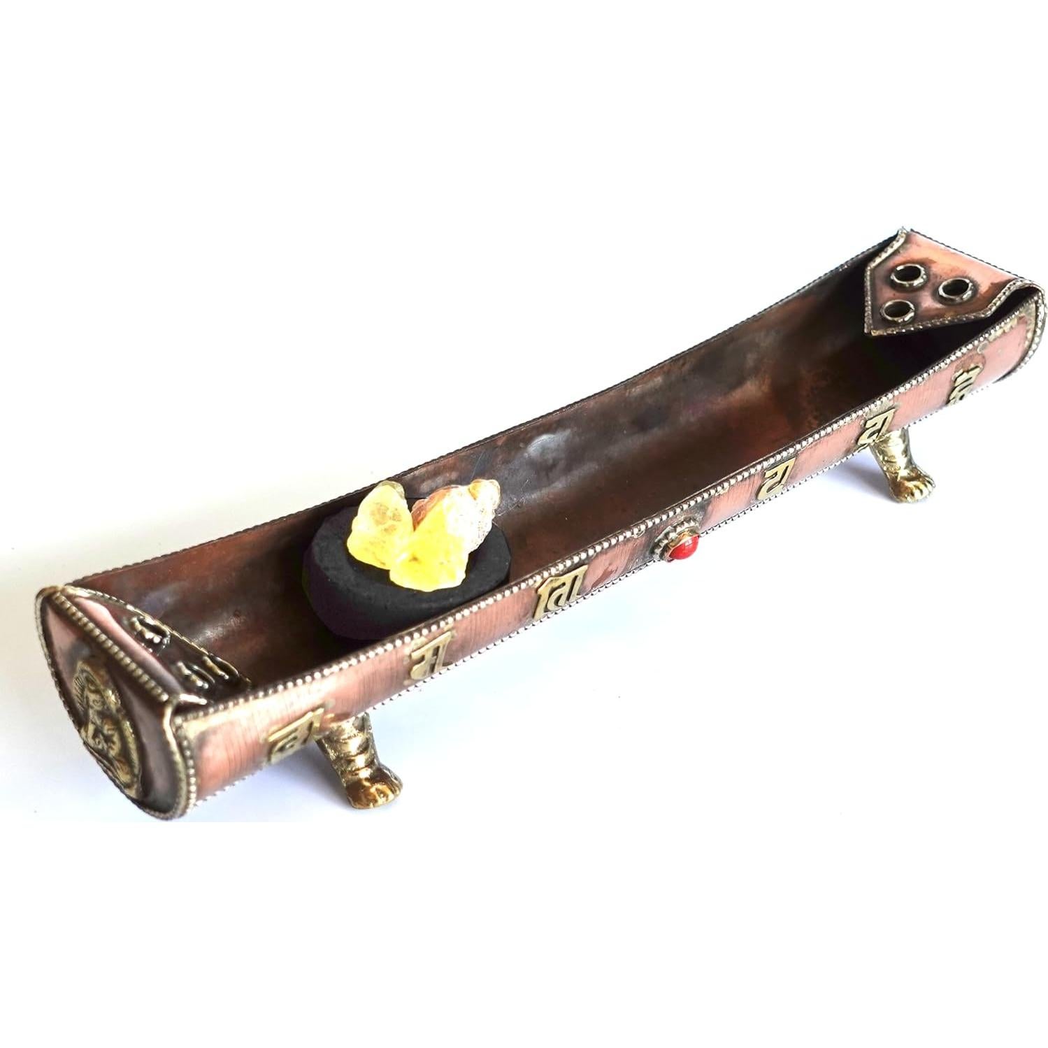 Soporte de Incienso Aroma Valley 100% Cobre y Latón para 6 Varillas y 6 Conos