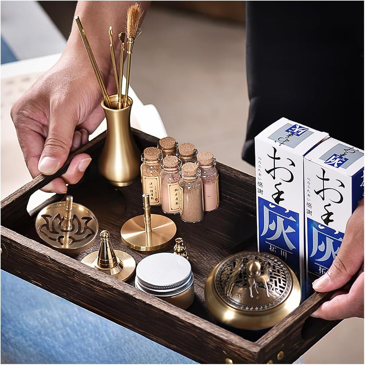 Kit de quemador de incienso USNUANNU de cobre dorado 1.38 kg