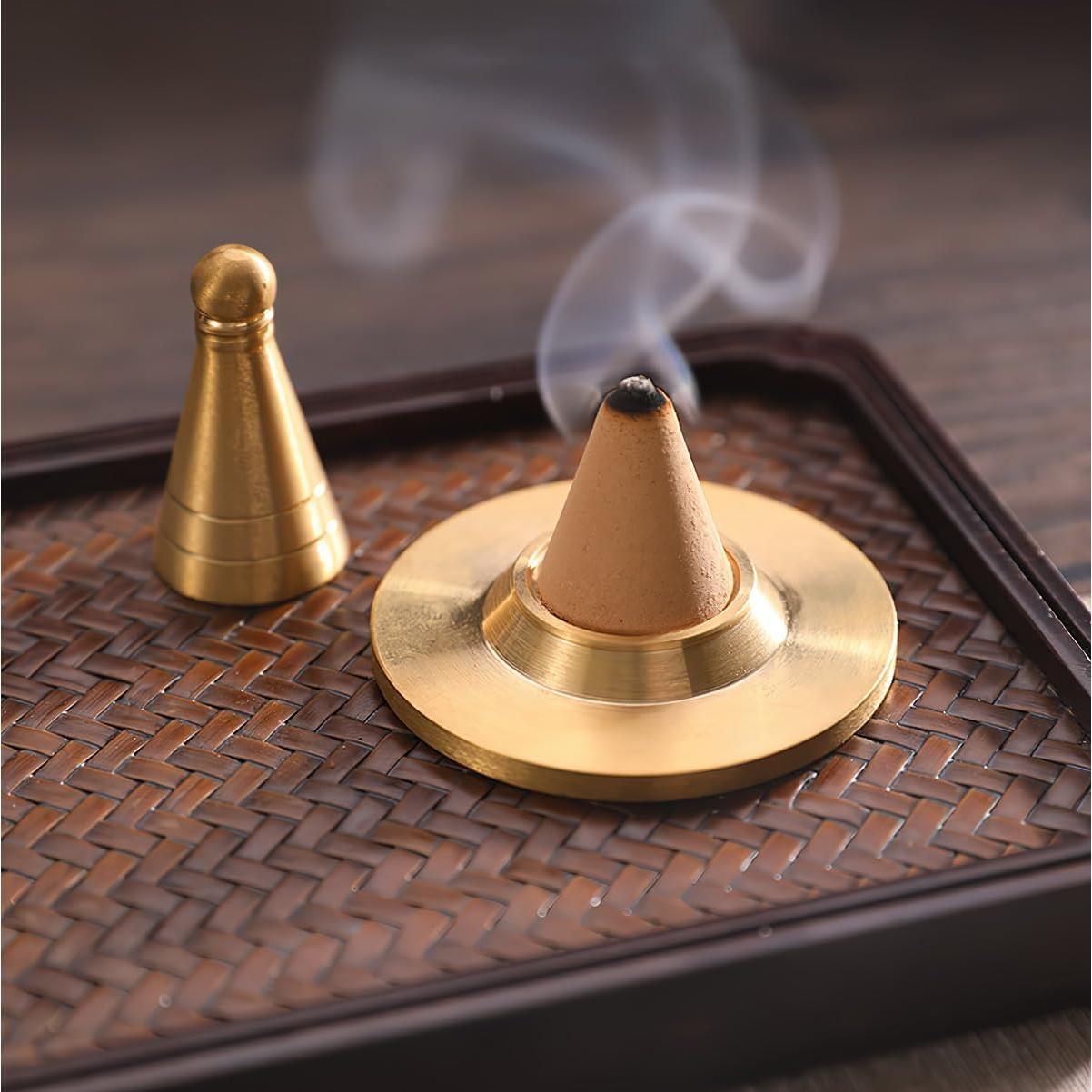 Kit de quemador de incienso USNUANNU de cobre dorado 1.38 kg