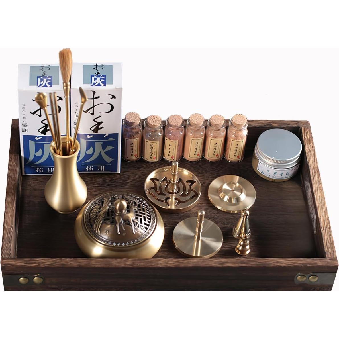 Kit de quemador de incienso USNUANNU de cobre dorado 1.38 kg