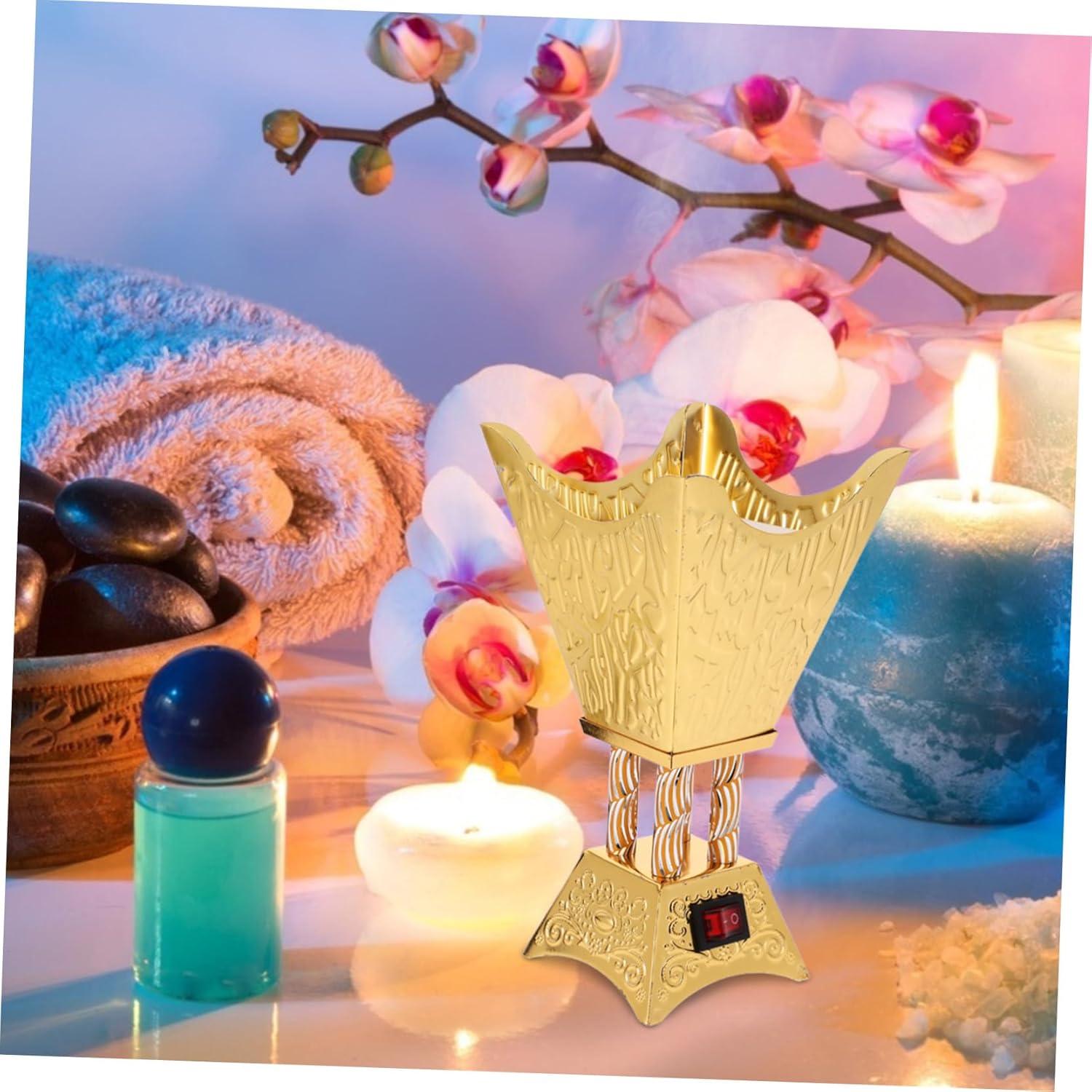 Quemador de Incienso Eléctrico Vintage Holibanna Dorado 9.8cm