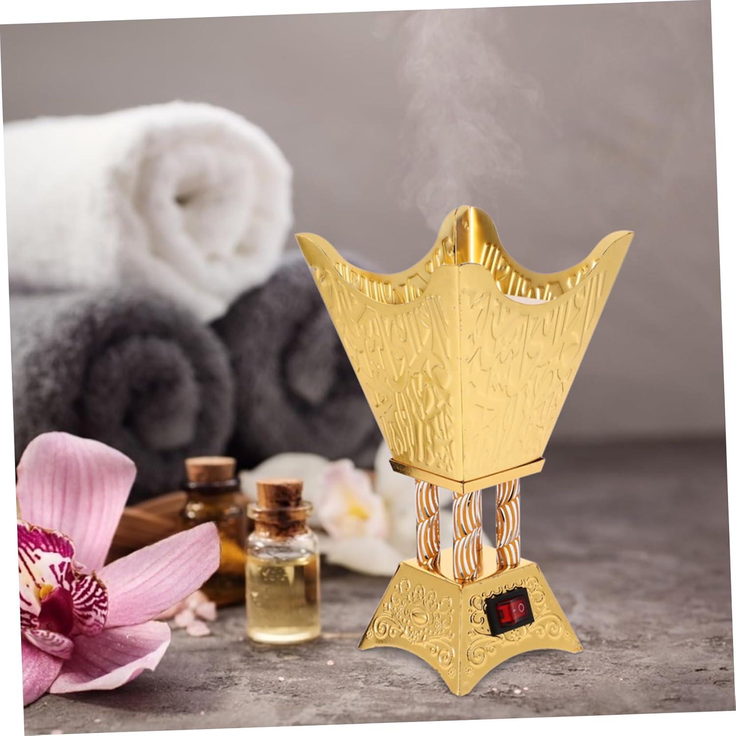 Quemador de Incienso Eléctrico Vintage Holibanna Dorado 9.8cm