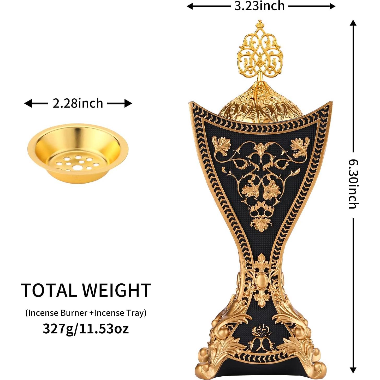 Horno de Incienso TERSCHELLING de Resina con Motivos Dorados