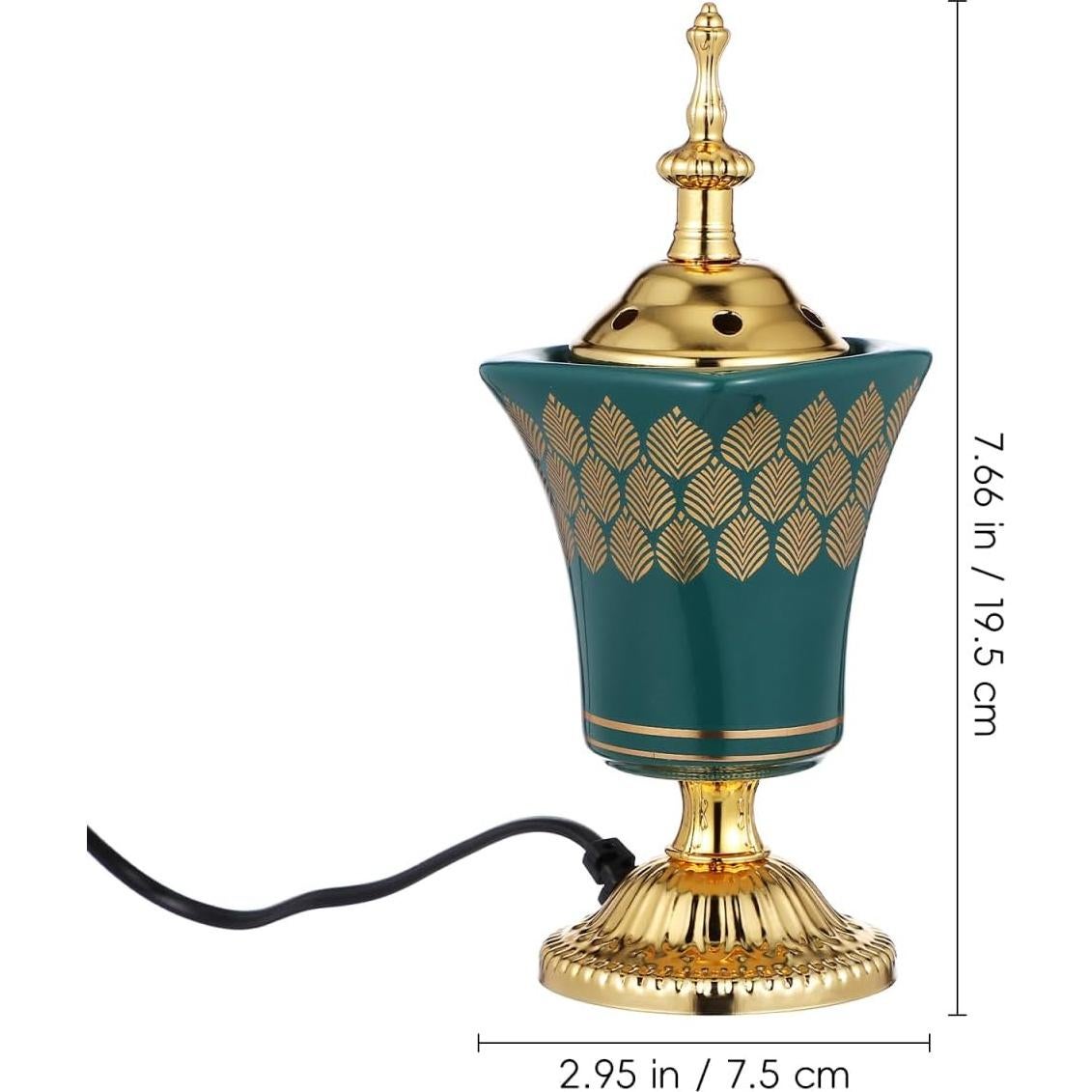 Quemador de Incienso Eléctrico Cabilock Verde para Yoga y Spa