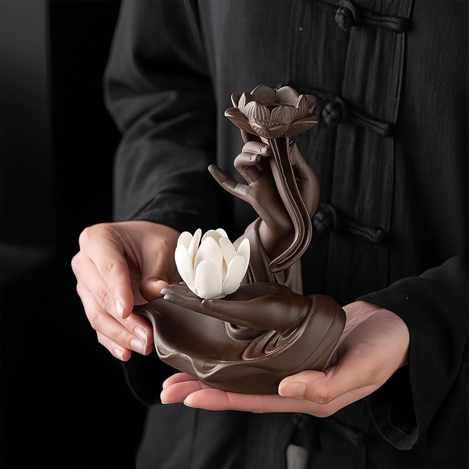 Quemador de Incienso de Retroceso XINGZUAN con 60 Conos y 30 Varitas