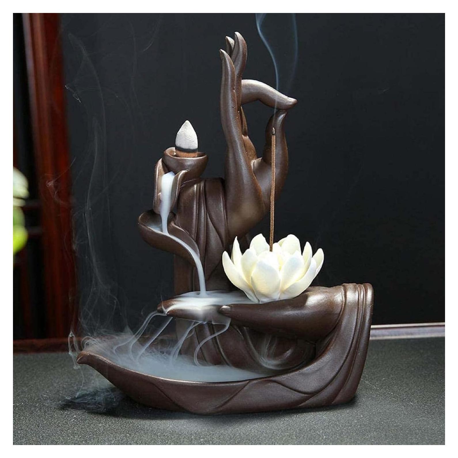 Quemador de Incienso Retroceso YYW Loto Cerámica 16.5x21.3cm