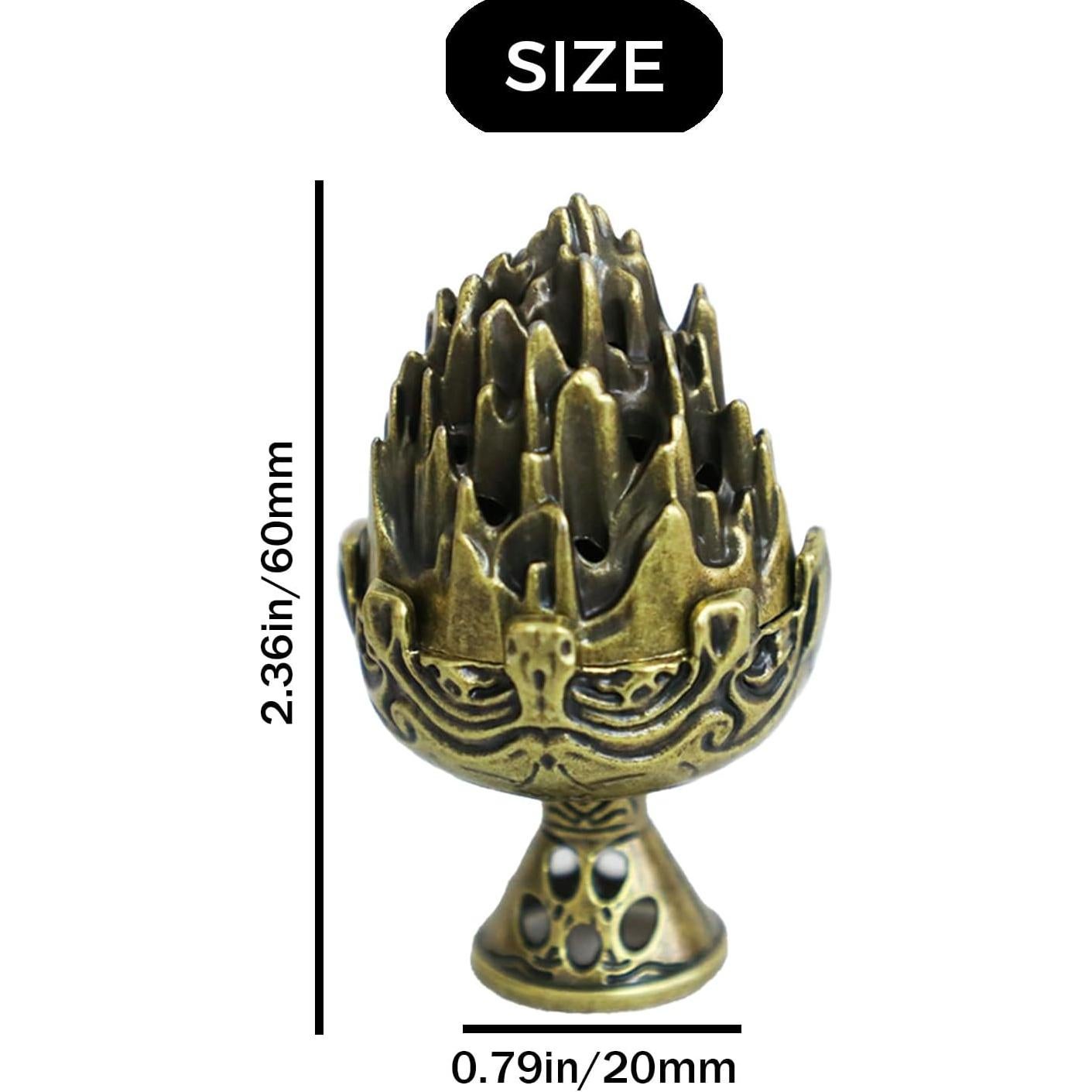 3 Pcs Soporte de Incienso de Loto de Latón Bronce 2.5x6cm