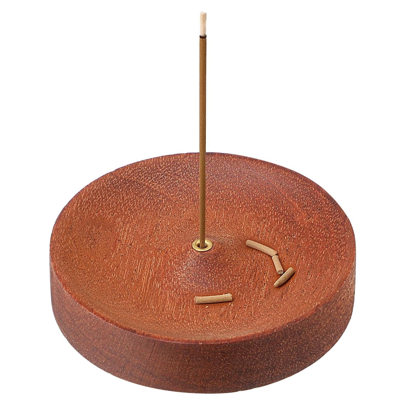 Soporte de Incienso Redondo MBAIYO de Madera Hecho a Mano 7.5cm