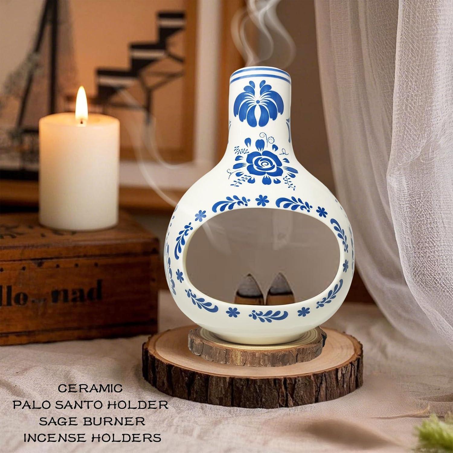 Soporte de Cerámica Talavera REFFU para Palo Santo y Salvia
