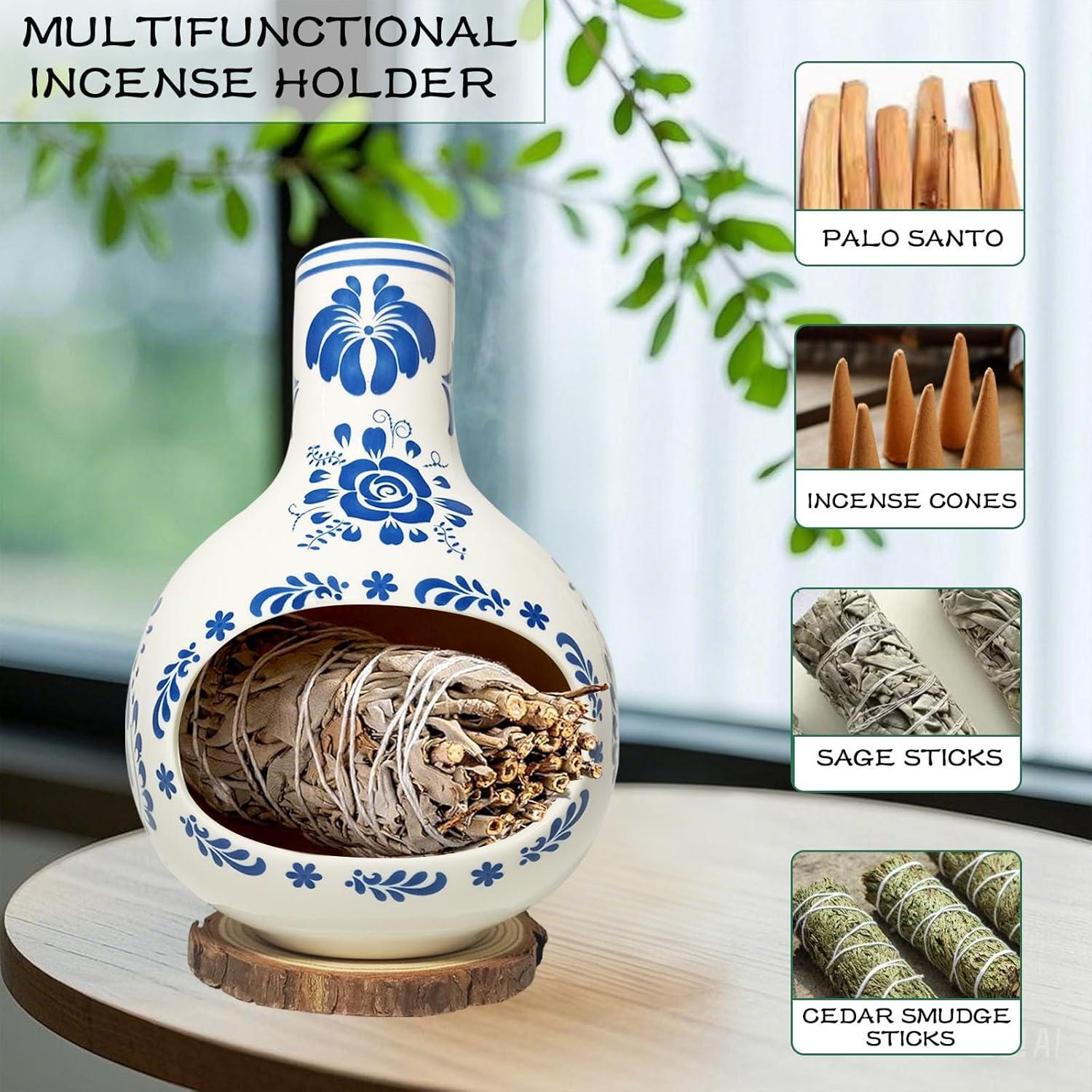 Soporte de Cerámica Talavera REFFU para Palo Santo y Salvia