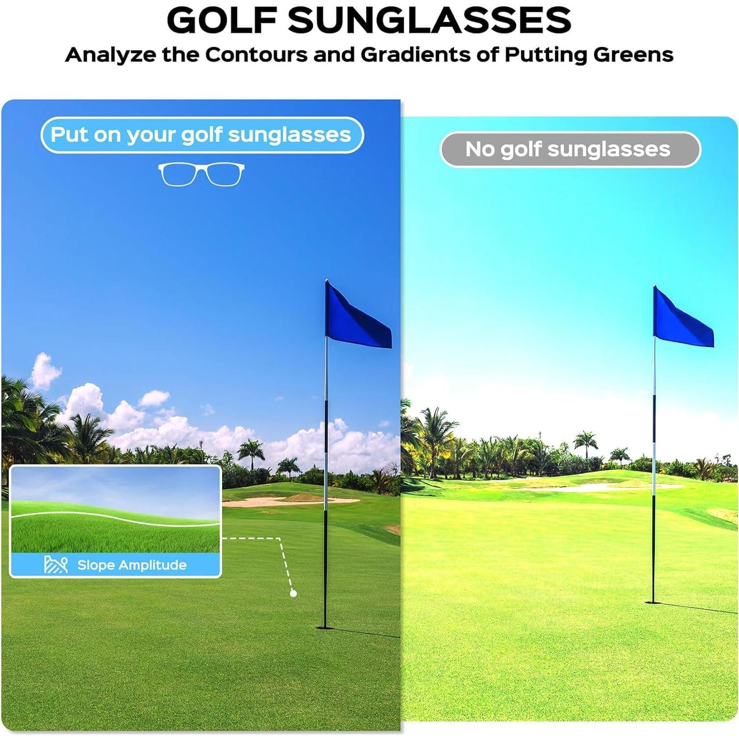 Gafas de sol polarizadas para golf hombres - Lentes HD verdes