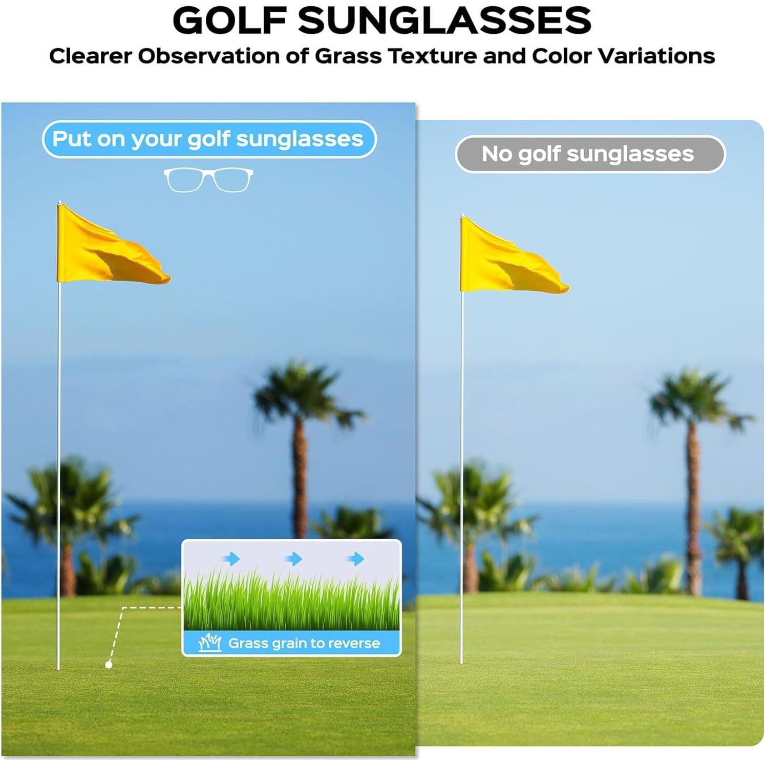 Gafas de sol polarizadas para golf hombres - Lentes HD verdes