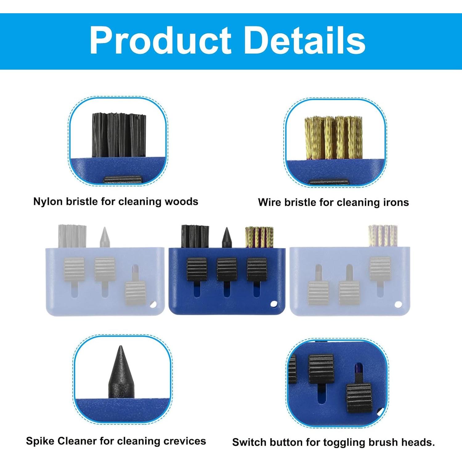 Cepillo de Golf PATIKIL 4 Piezas 3 en 1 Retráctil Nylon Alambre