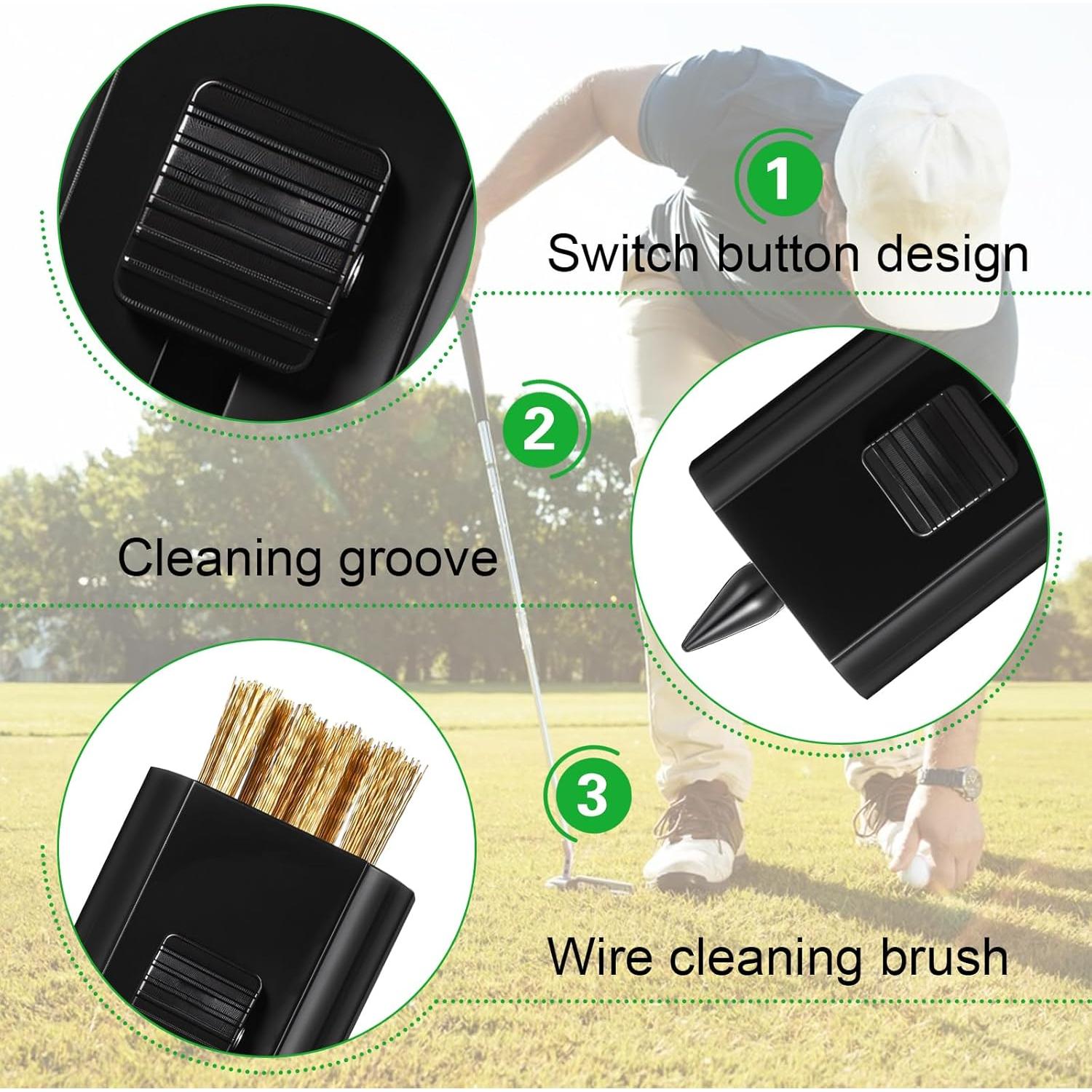 4 Cepillos de Limpieza para Palos de Golf Shimmeroo Doble Cabeza