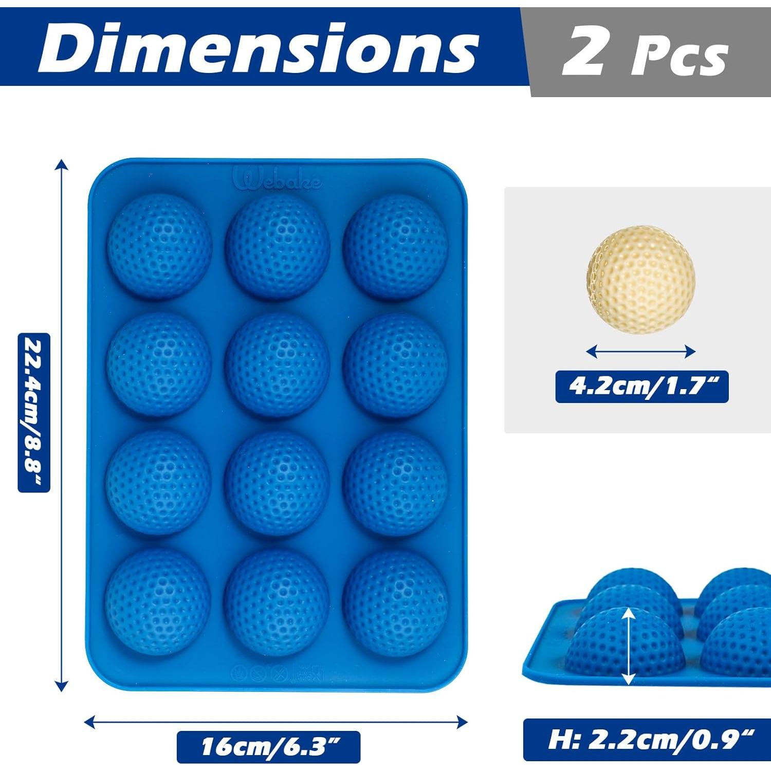 Moldes de Chocolate Webake Pelota de Golf 12 Cavidades 2 Pzs