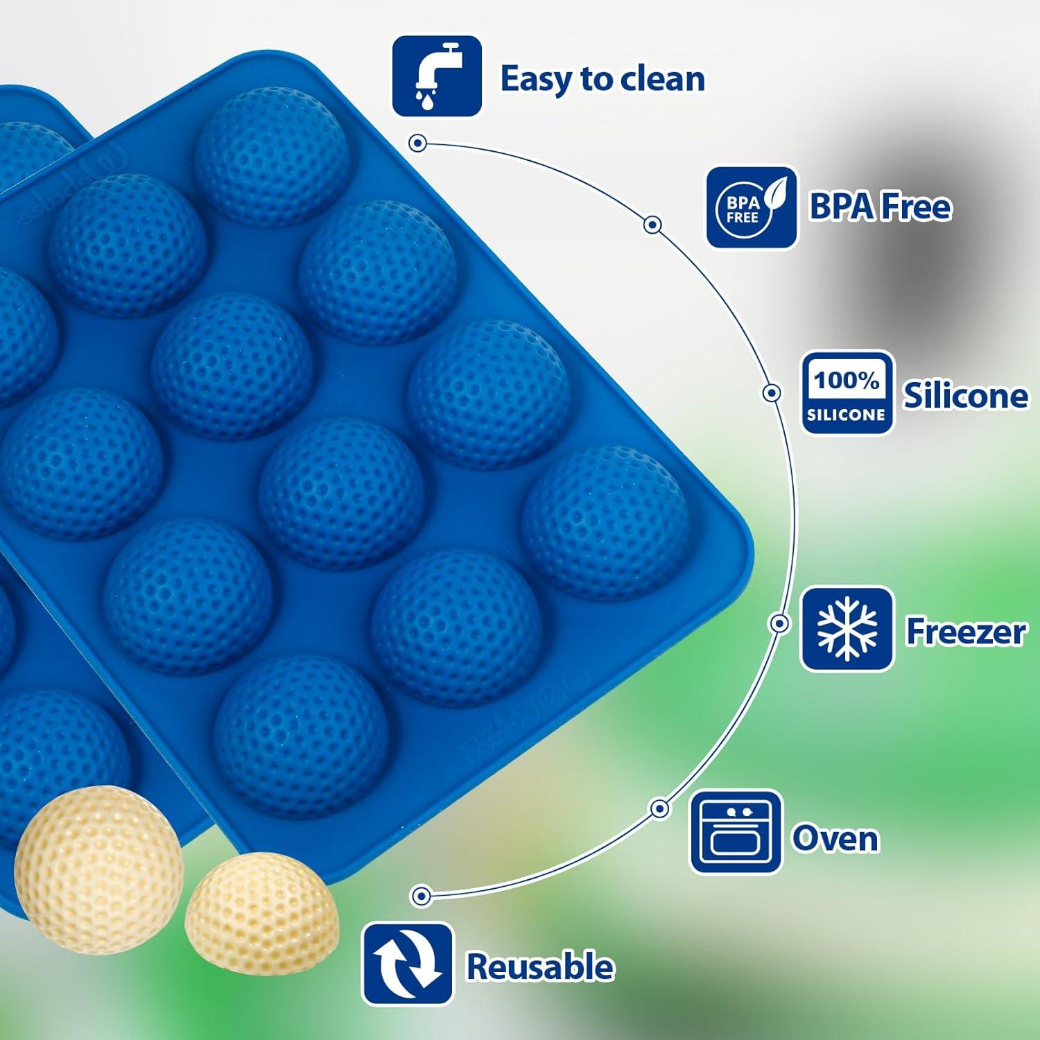Moldes de Chocolate Webake Pelota de Golf 12 Cavidades 2 Pzs
