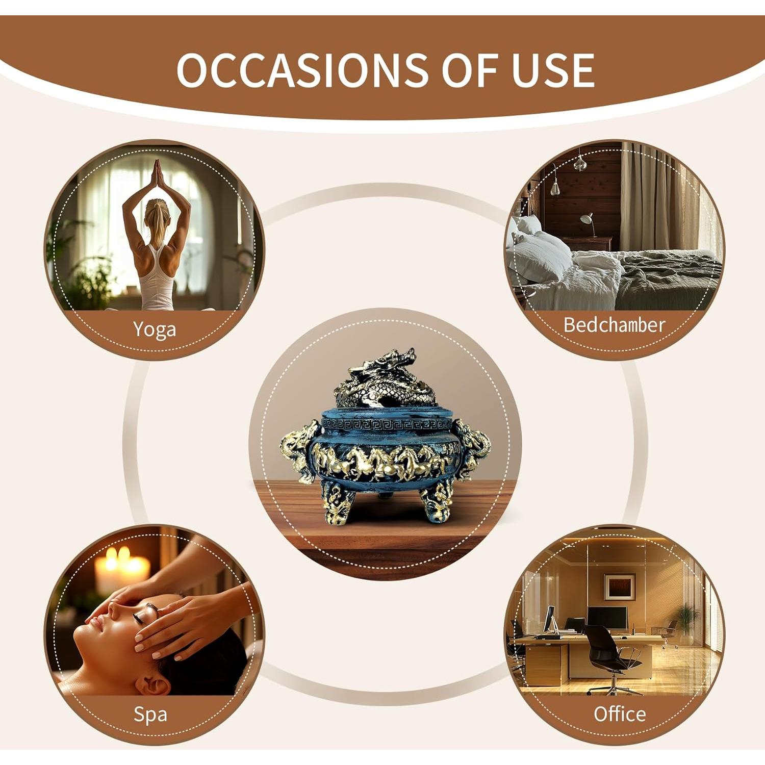 Quemador de Incienso de Dragón X&Y Life en Resina Azul