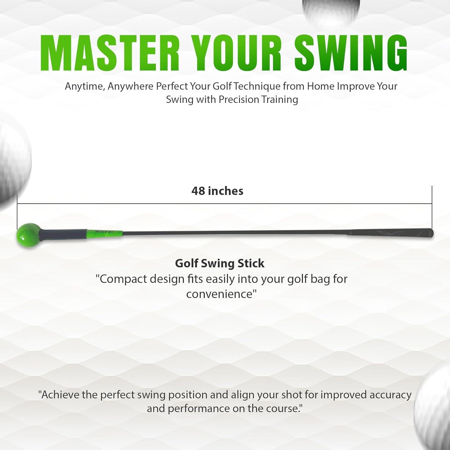 Entrenador de Golf Mikani GSTB-S2 con Palos y Banda, Verde