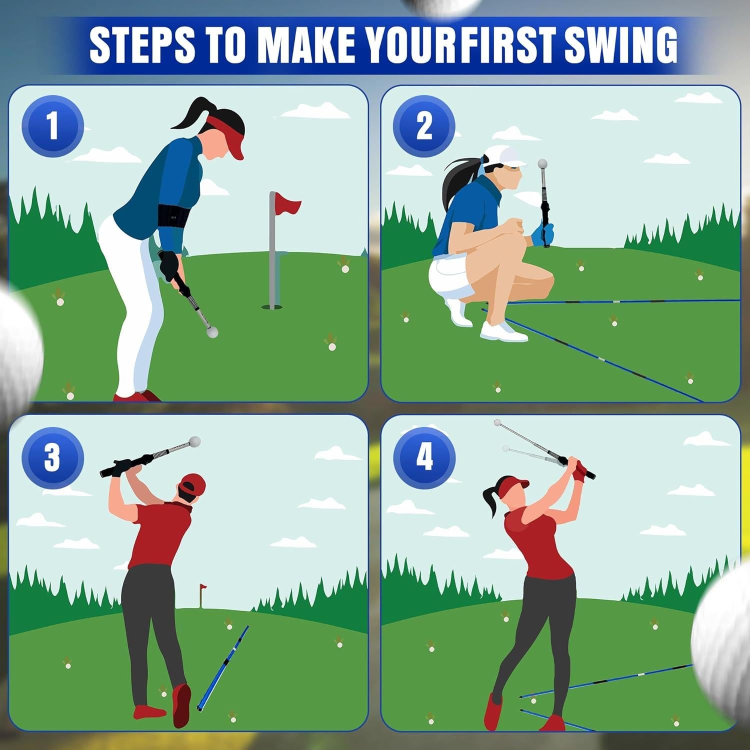 Entrenador de Swing de Golf Mikani GSWT-S1 con Alineadores