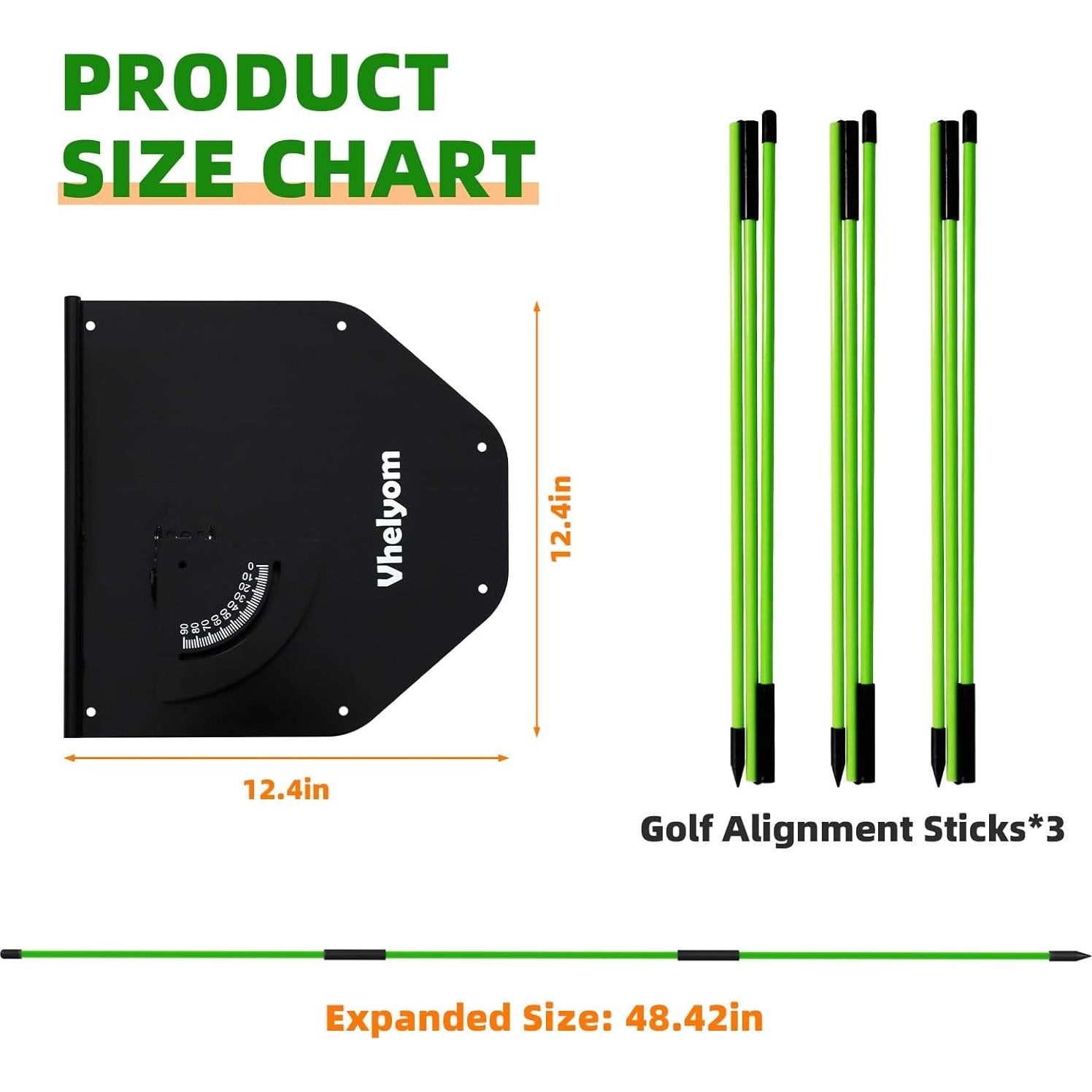 Juego de Soporte de Alineación de Golf Vhelyom VH43 - Ajustable