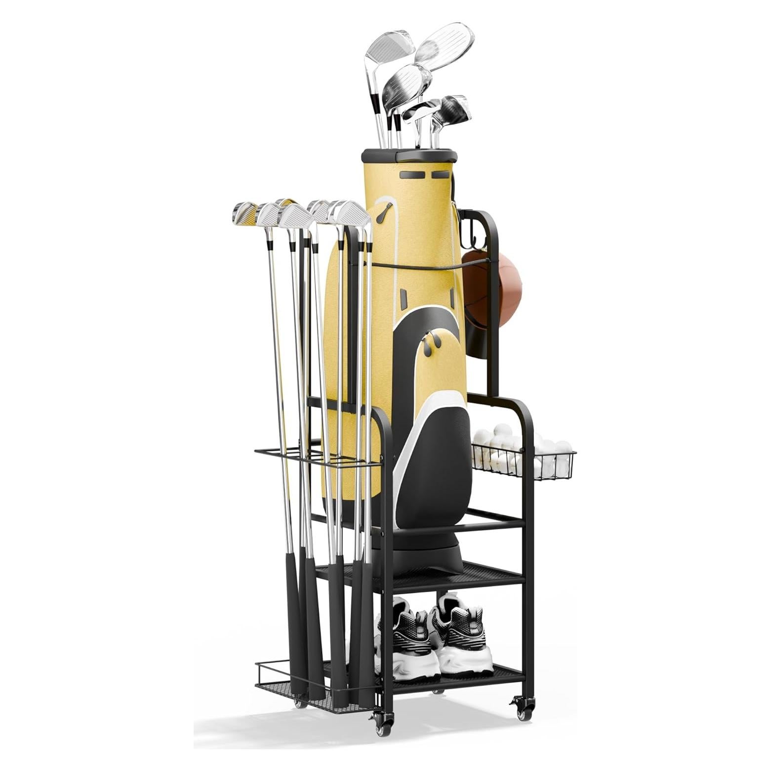 Organizador de Bolsas de Golf Niffgaff con Ruedas y Soporte