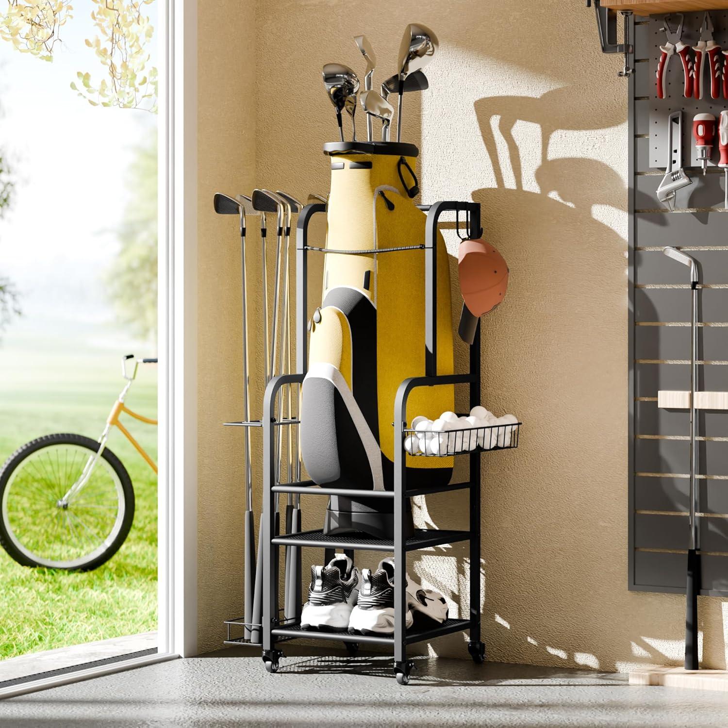 Organizador de Bolsas de Golf Niffgaff con Ruedas y Soporte