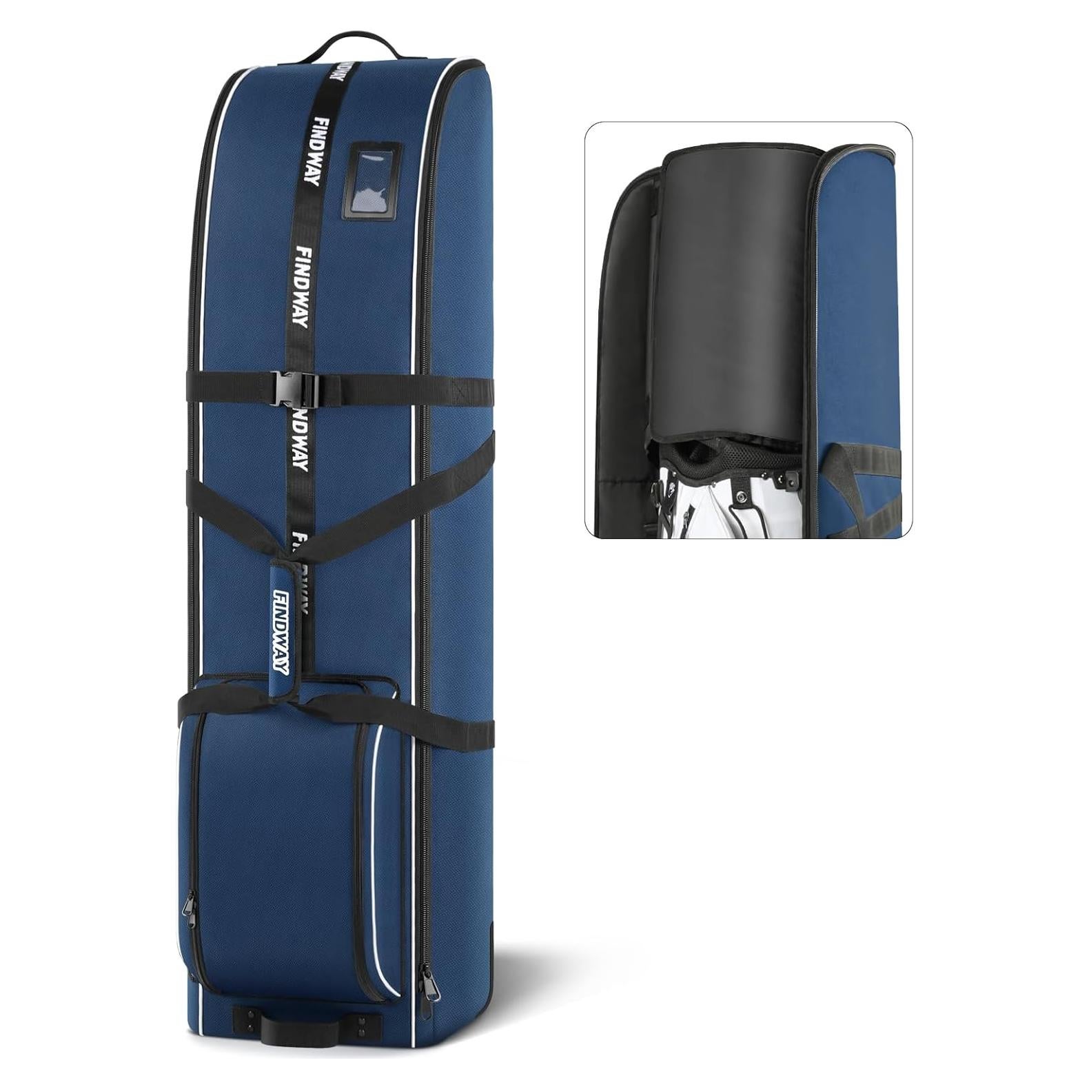 Bolsa de Viaje de Golf Findway F302_S 900D Azul con Ruedas