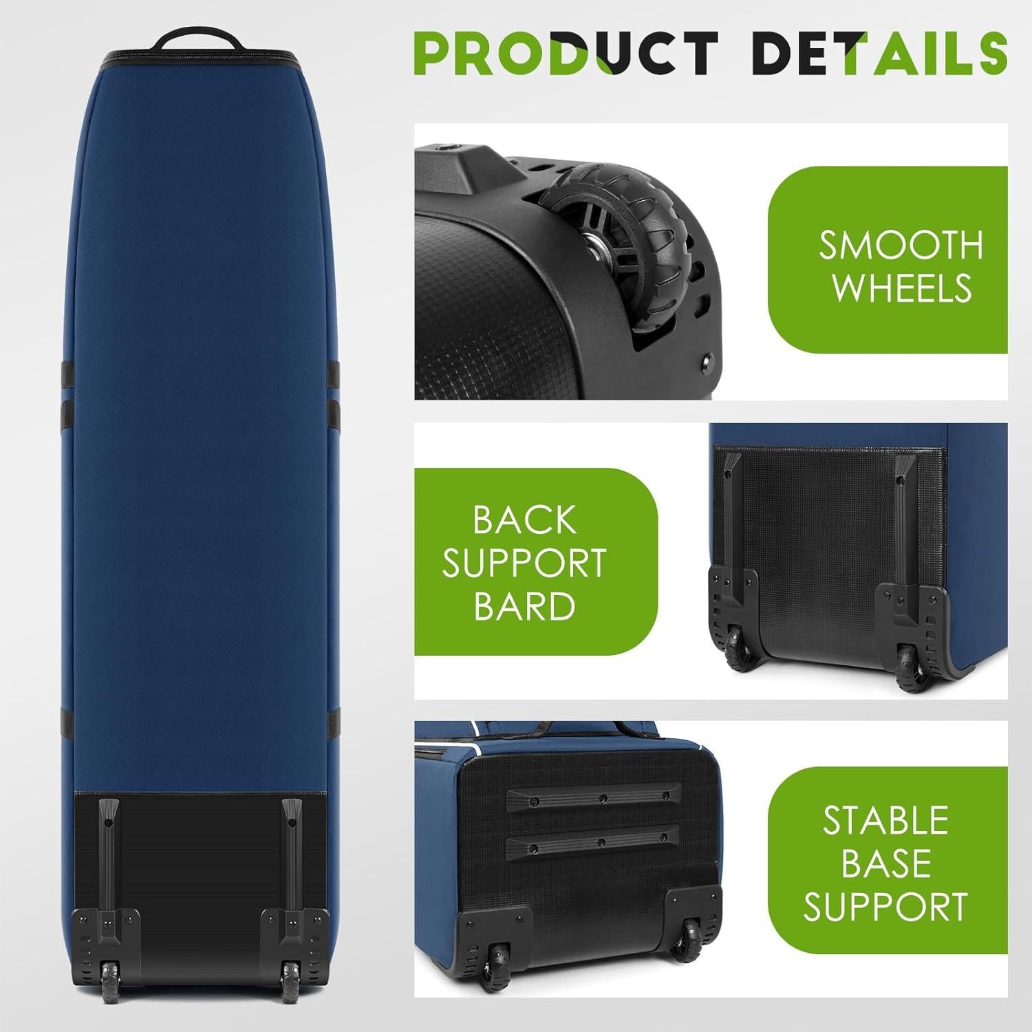 Bolsa de Viaje de Golf Findway F302_S 900D Azul con Ruedas