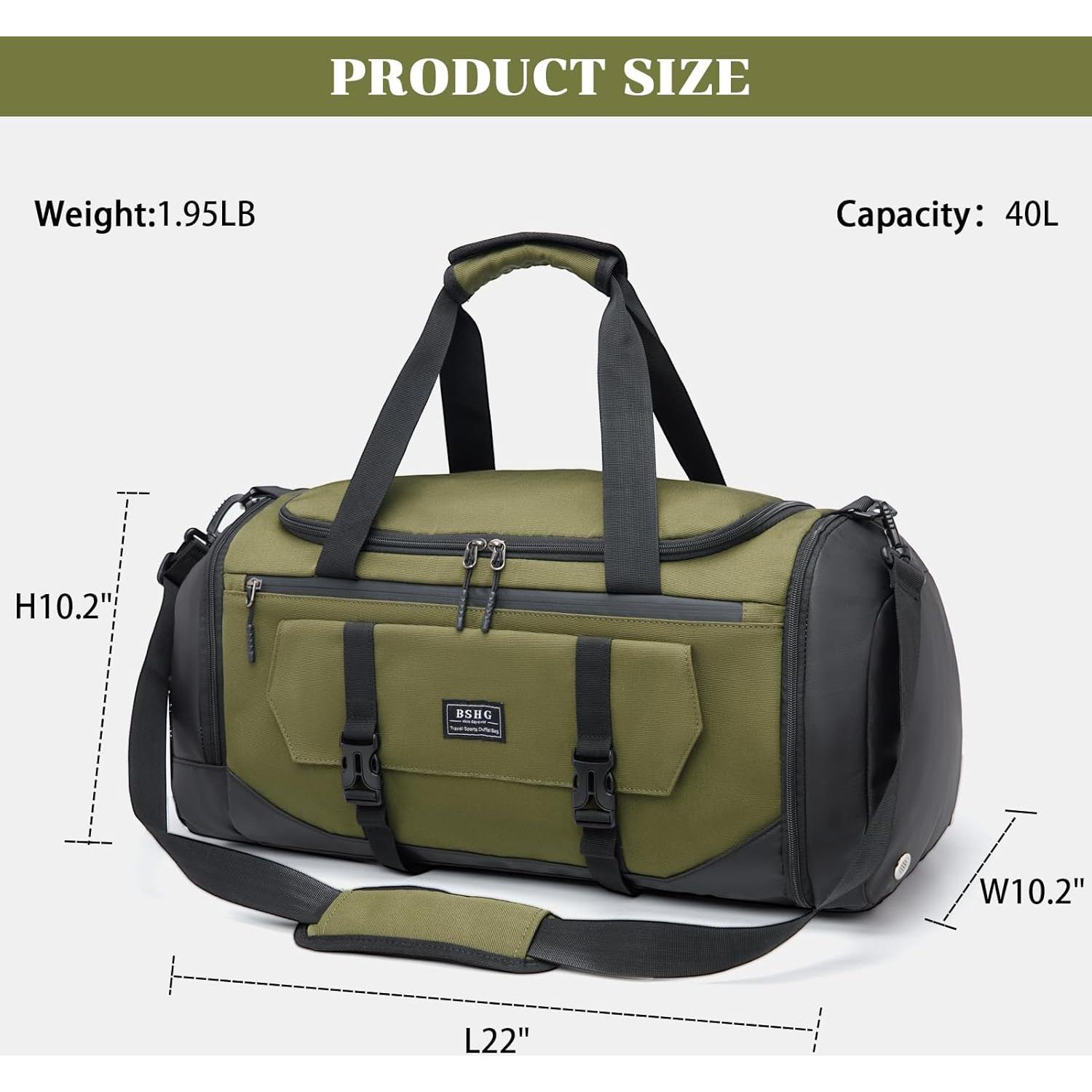 Bolsa Deportiva BSHG Verde 56x25.9x25.9 cm Impermeable