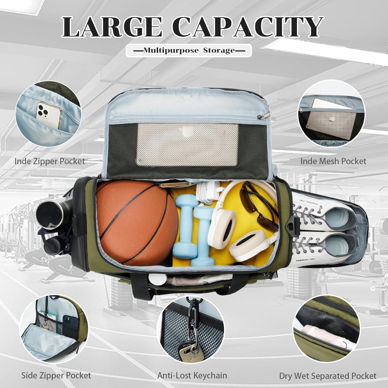 Bolsa Deportiva BSHG Verde 56x25.9x25.9 cm Impermeable