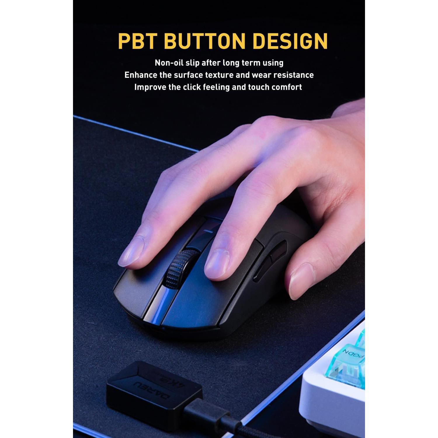 Ratón Gaming DAREU A950pro Inalámbrico 55g 26K DPI Negro