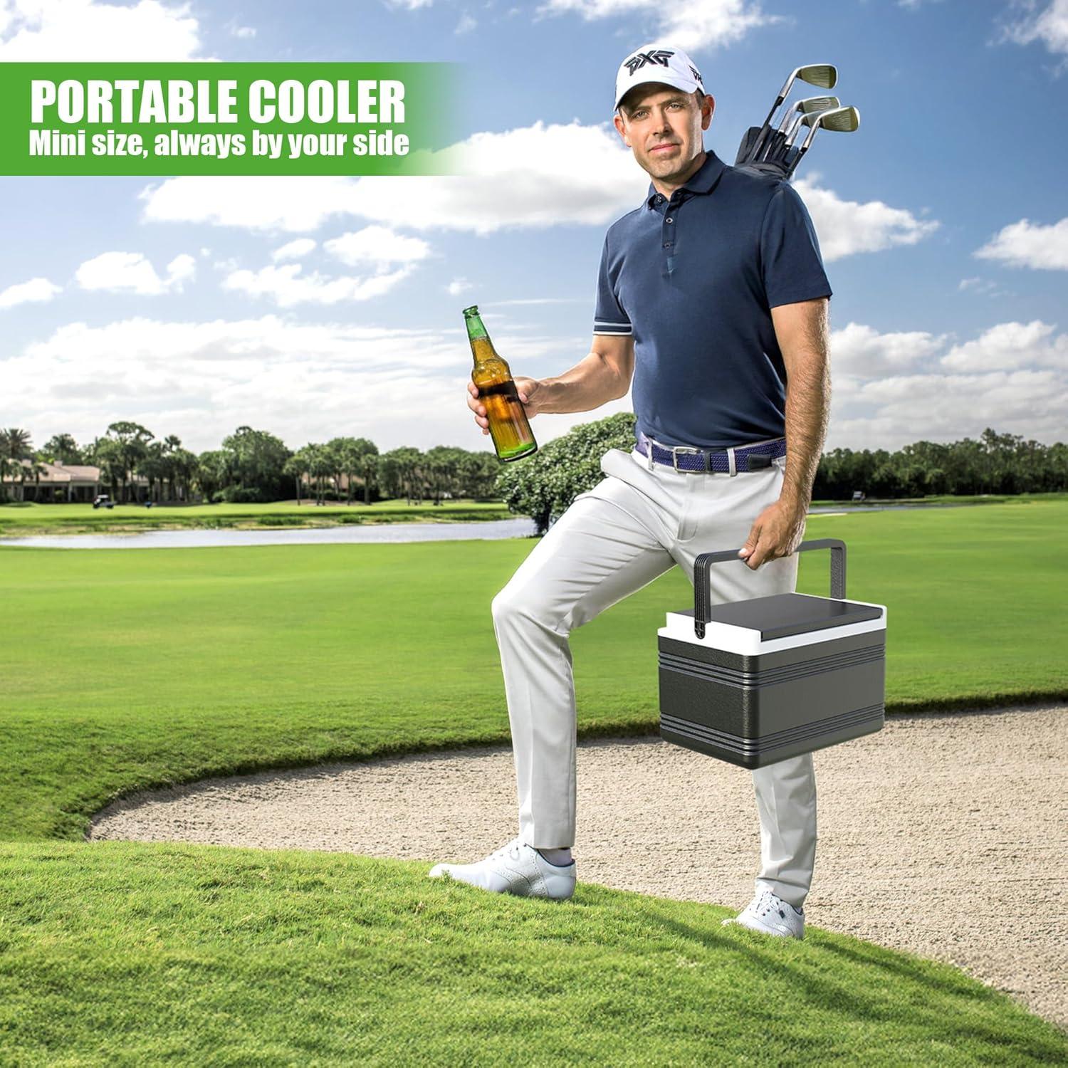 Enfriador de Hielo 10L0L para Carro de Golf 8L Blanco y Negro