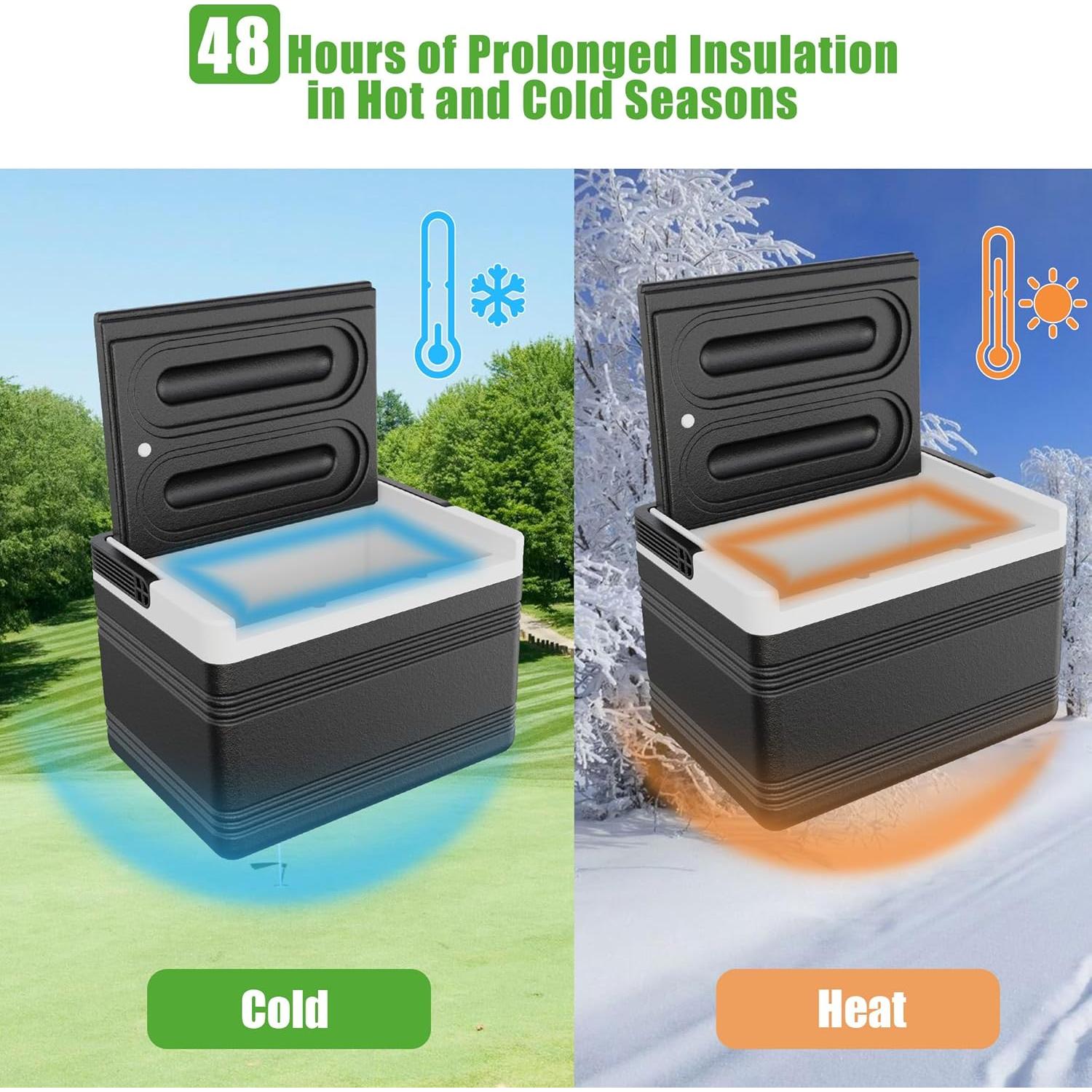 Enfriador de Hielo 10L0L para Carro de Golf 8L Blanco y Negro