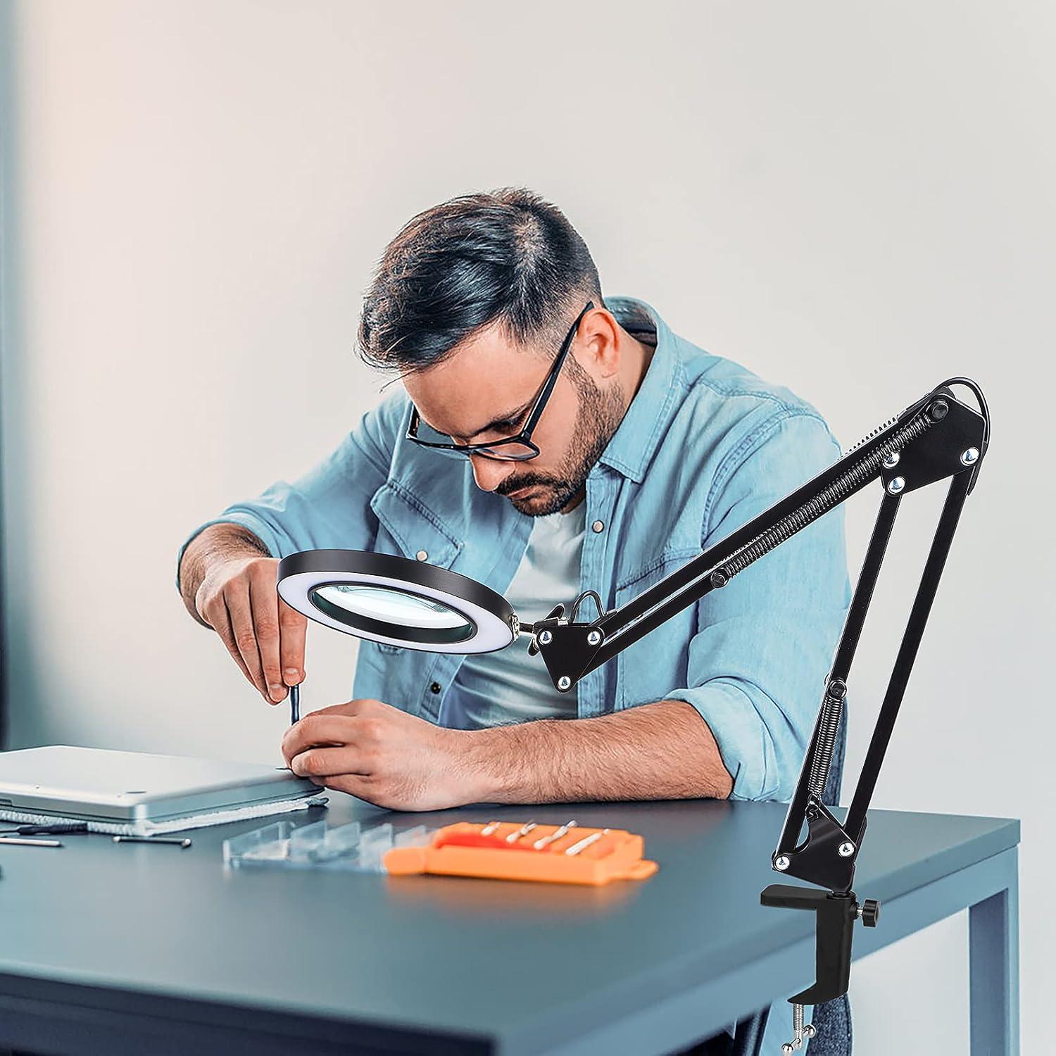 Lupa con Luz Dylviw, 5 Dioptrías, Brazo Ajustable