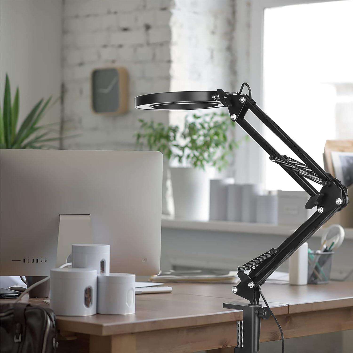 Lupa con Luz Dylviw, 5 Dioptrías, Brazo Ajustable