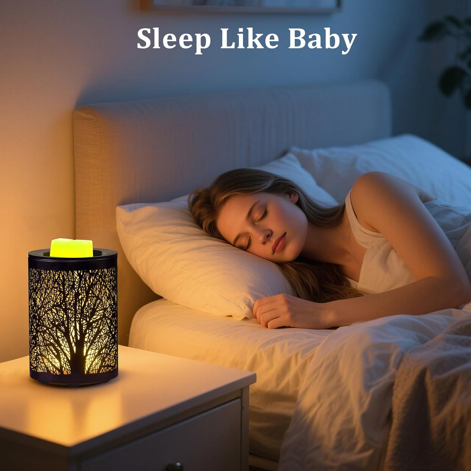 Calentador de Cera Eléctrico Enaroma Árbol Negro 20W LED 7 Colores