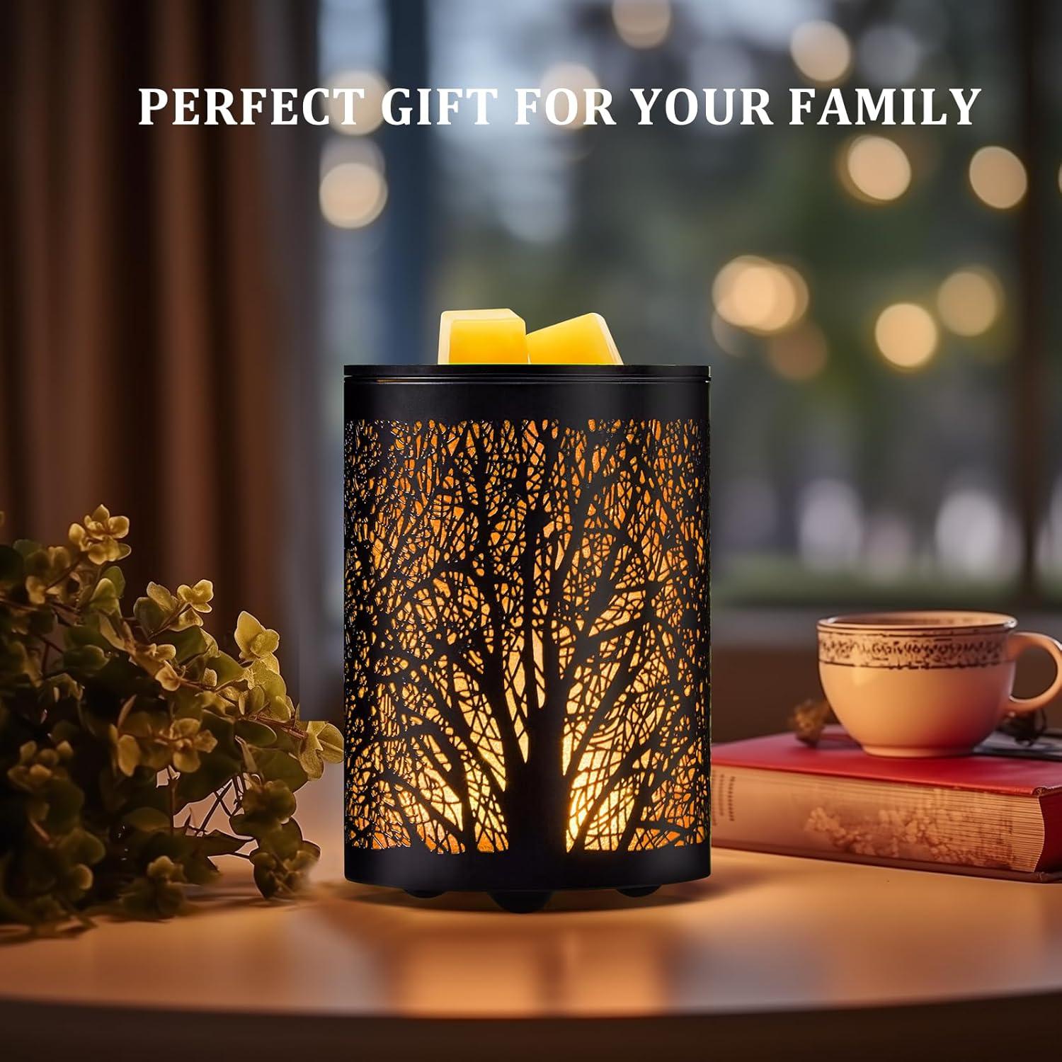 Calentador de Cera Eléctrico Enaroma Árbol Negro 20W LED 7 Colores